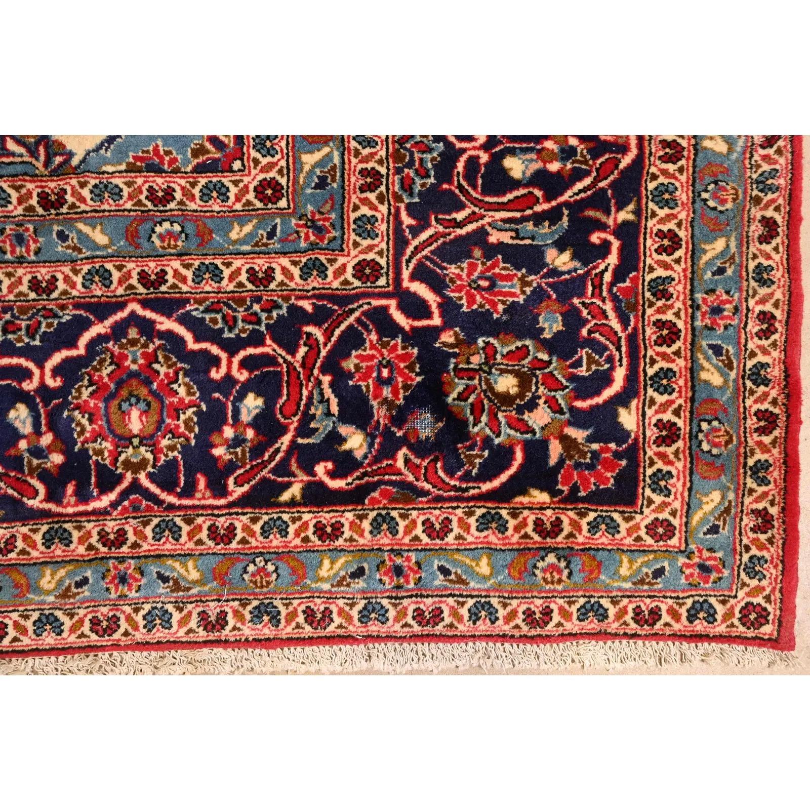 Vintage Rugs persiano Kashan annodato a mano in vendita 1