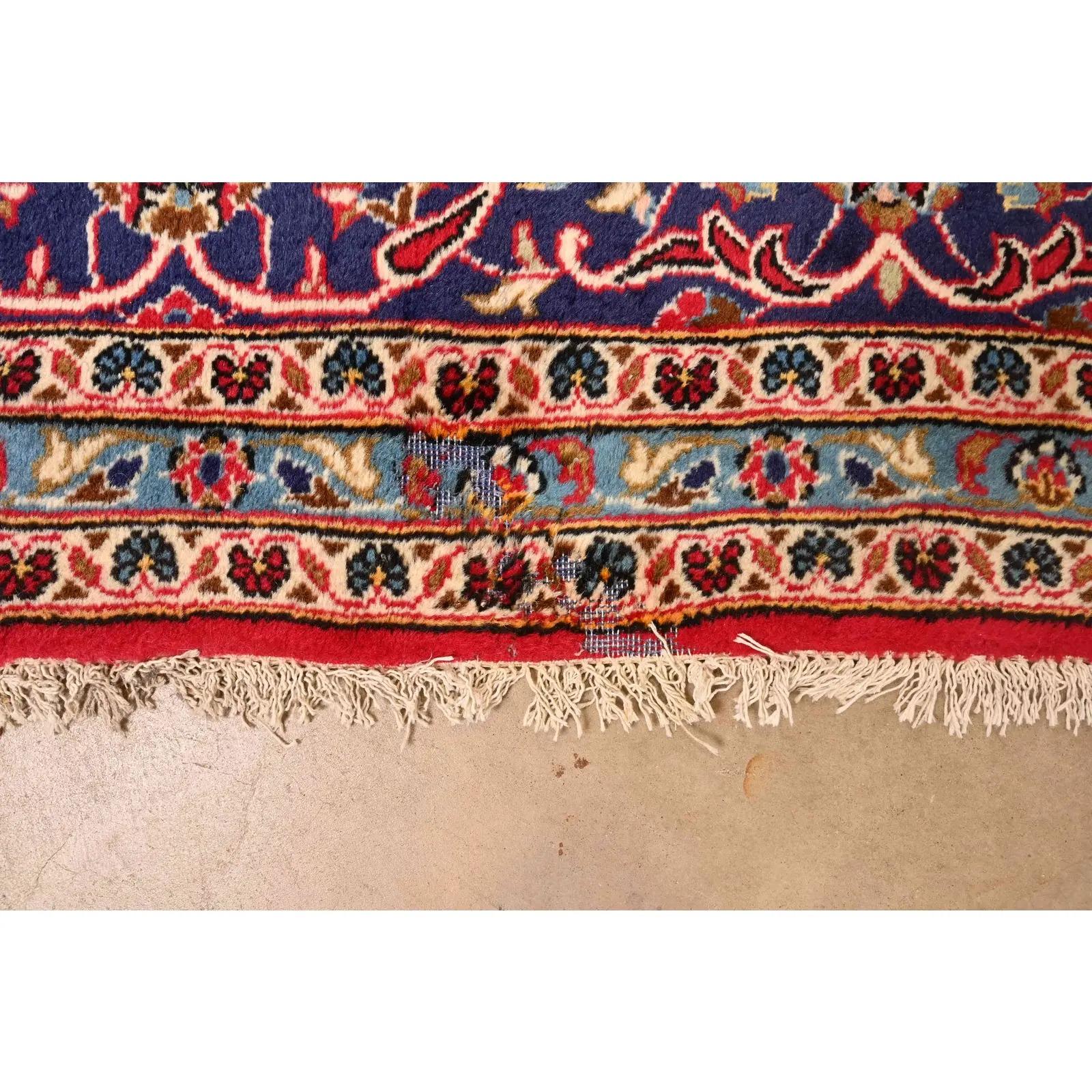 Vintage Rugs persiano Kashan annodato a mano in vendita 3