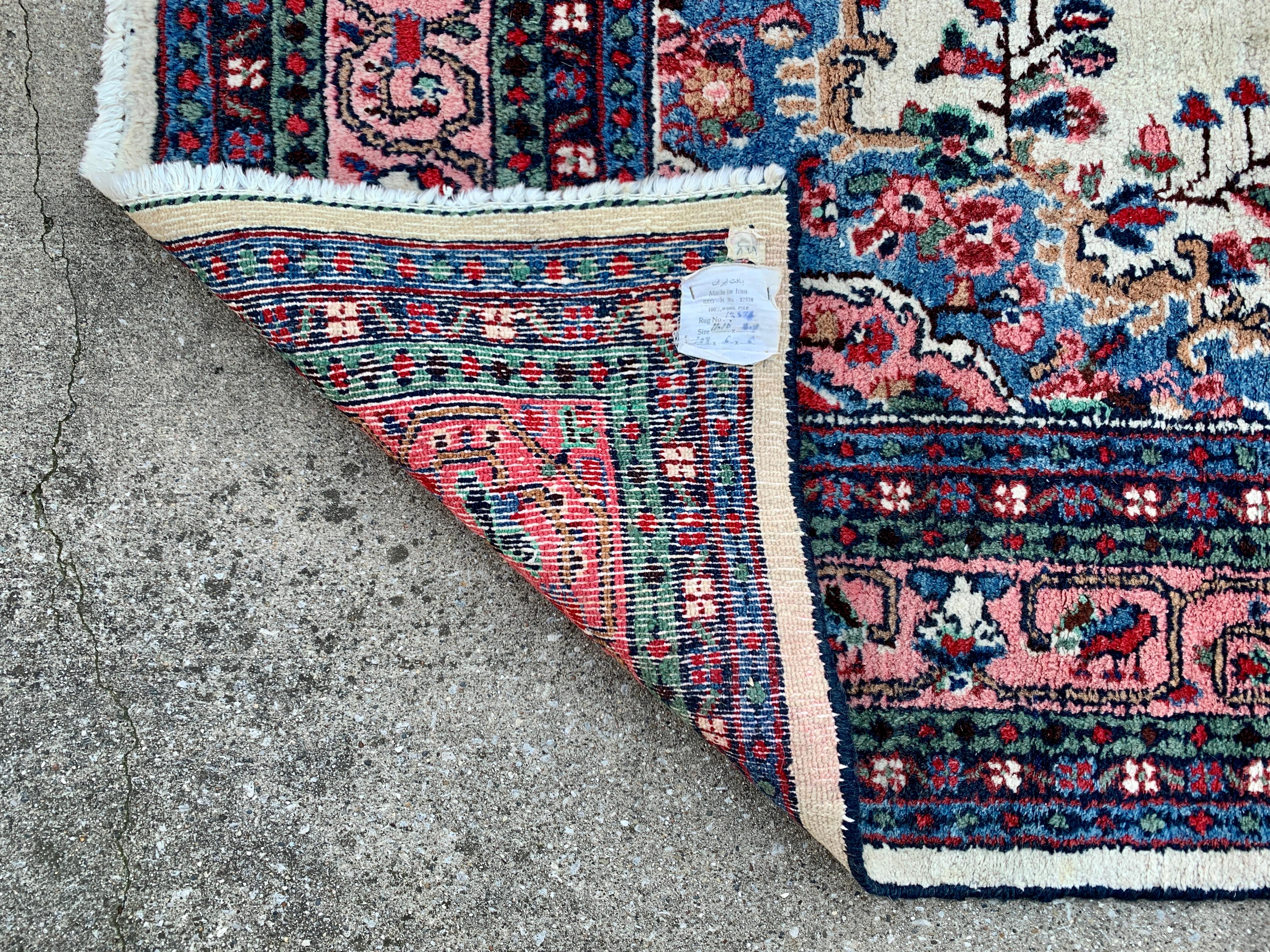 Vintage Hand-Knotted Persian Room Size Wool Rug For Sale 8