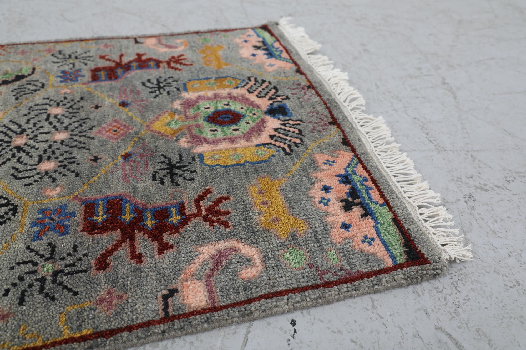 Mid-20th Century Vintage Hand-Knotted Persian Runner with Floral Design For Sale