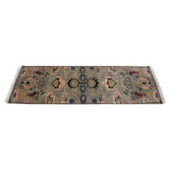 Vintage Hand-Knotted Persian Runner with Floral Design
