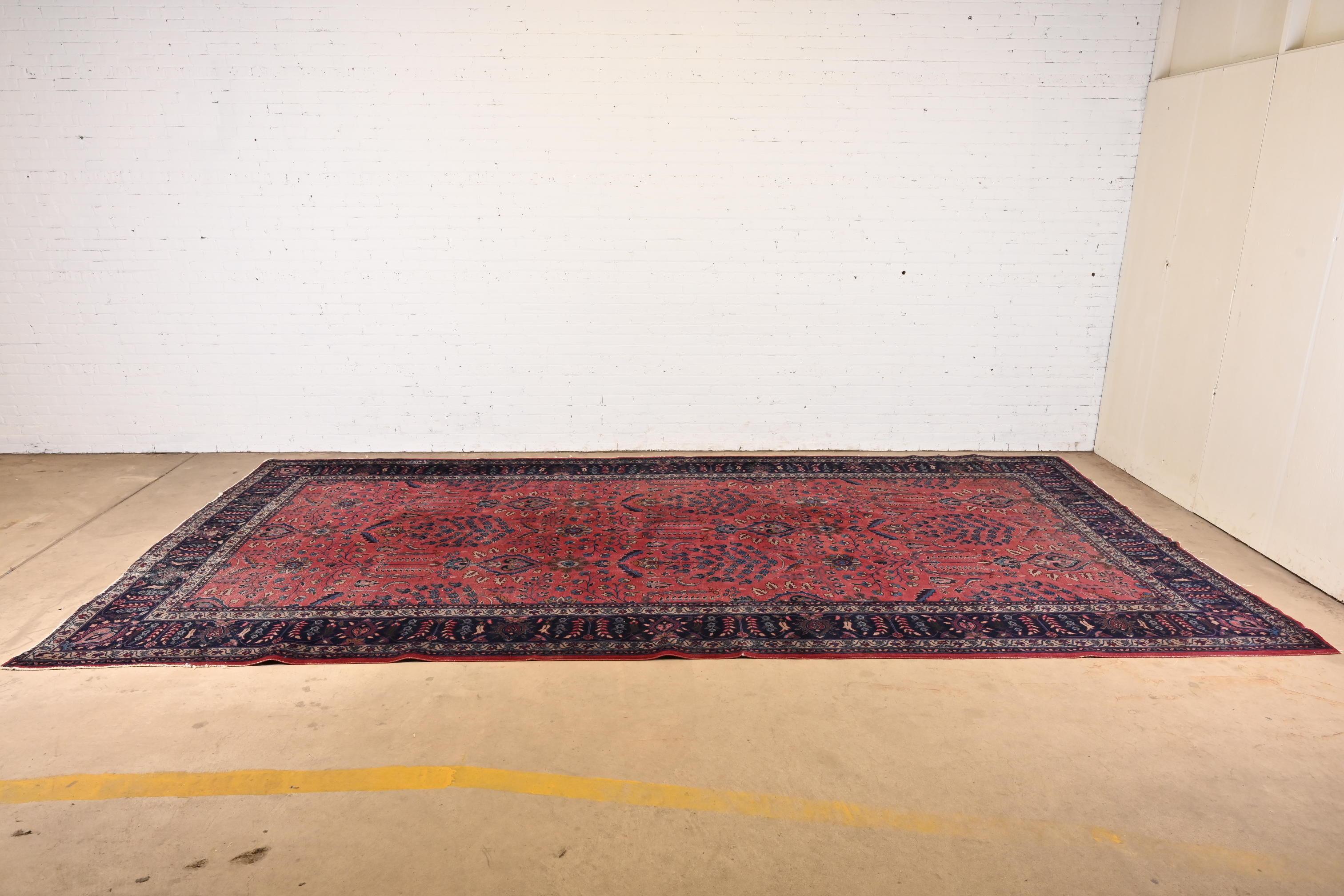 Handgeknüpfter persischer Sarouk-Teppich in Palastgröße, Vintage, ca. 1940er Jahre (Sarouk Farahan) im Angebot