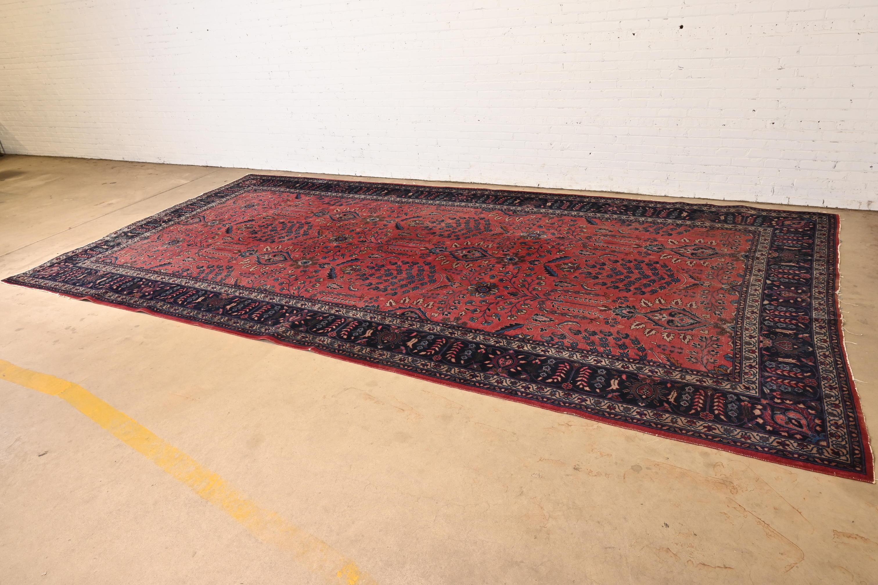 Unknown Vintage Hand-Knotted Persian Sarouk Palace Size Rug, Circa 1940s For Sale