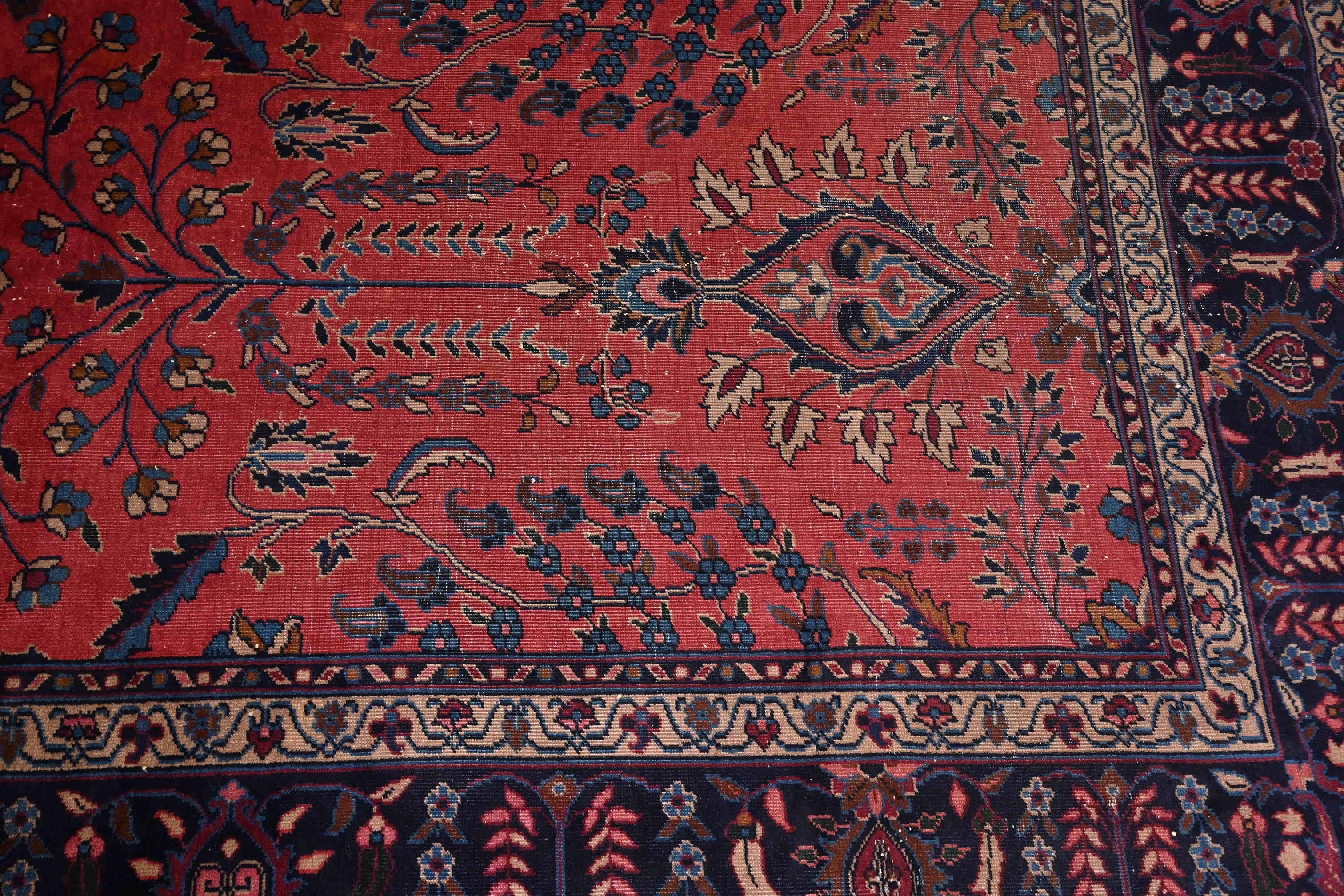 Wool Vintage Hand-Knotted Persian Sarouk Palace Size Rug, Circa 1940s For Sale