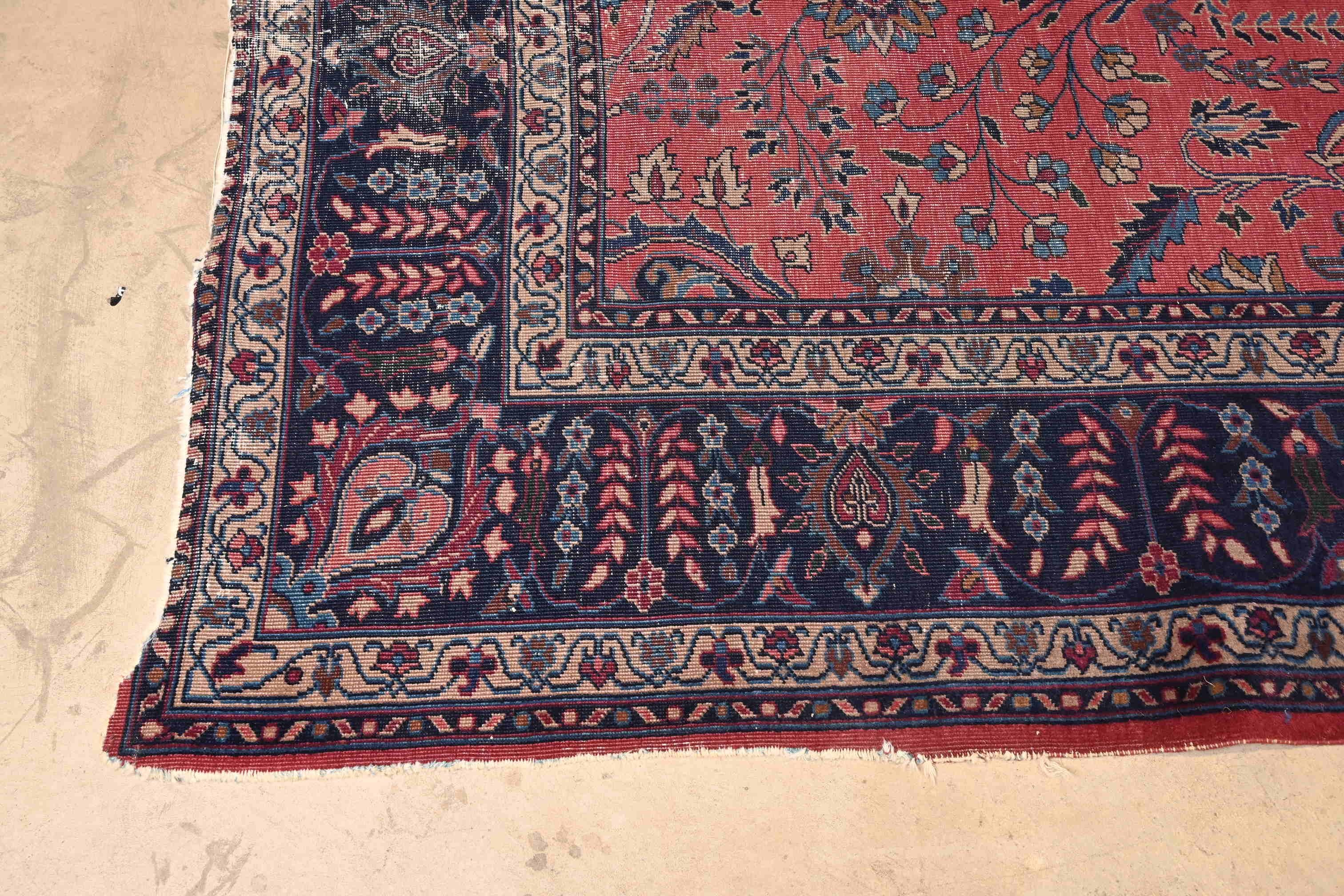 Vintage Hand-Knotted Persian Sarouk Palace Size Rug, Circa 1940s For Sale 1