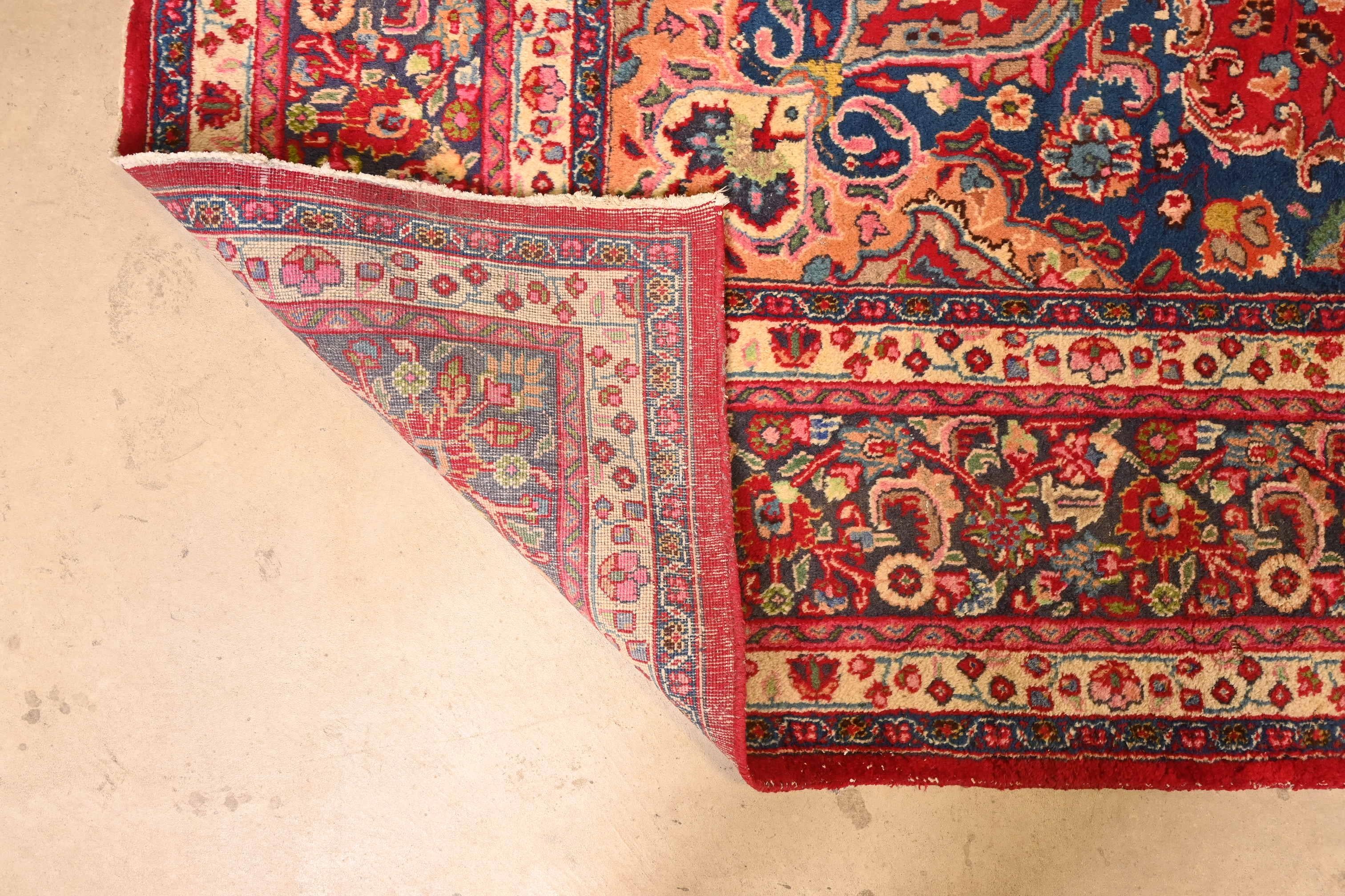 Tappeto vintage Tabriz persiano annodato a mano di grandi dimensioni per la stanza in vendita 4