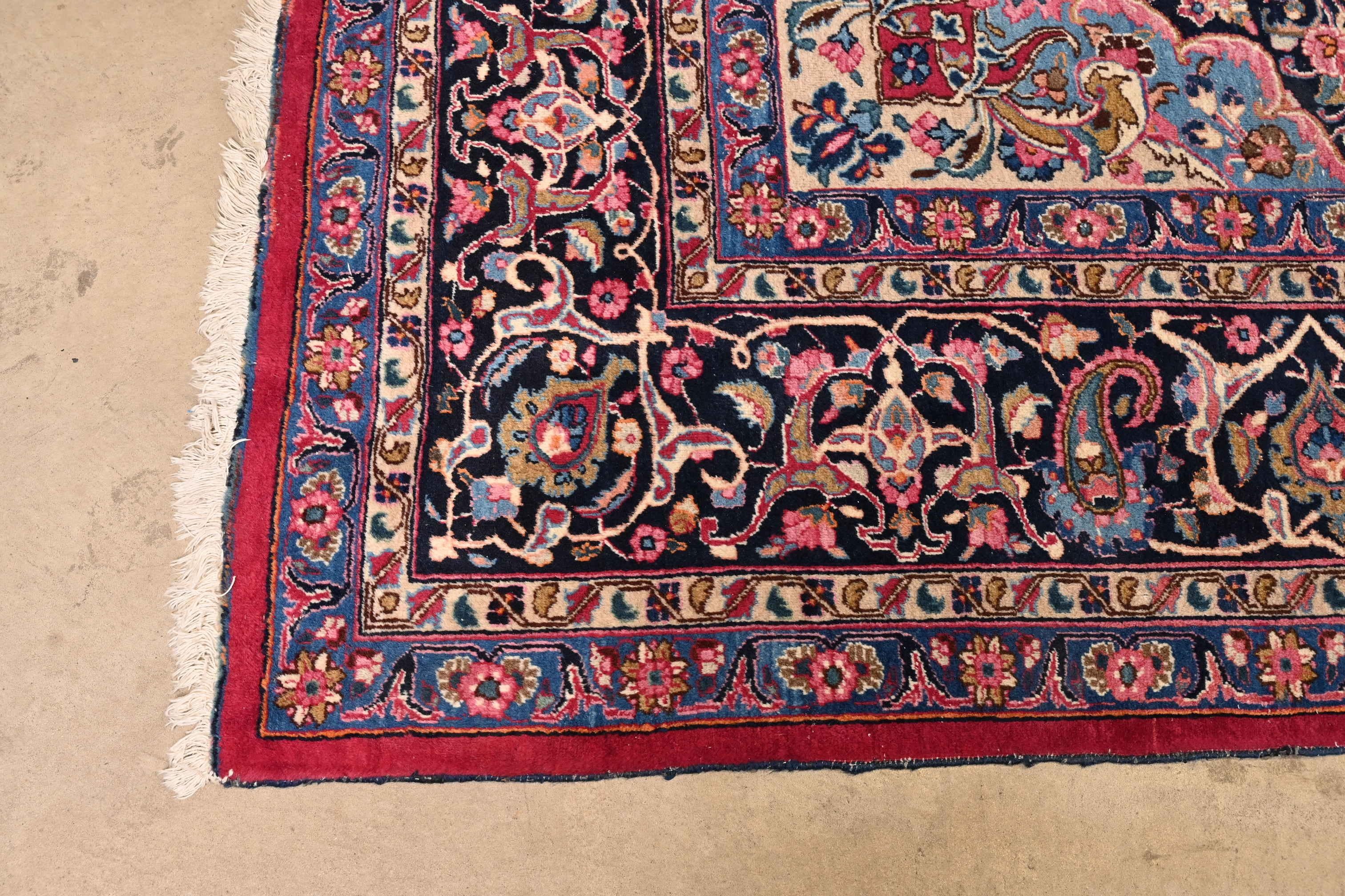 Wool Vintage Hand-Knotted Persian Tabriz Large Room Size Rug For Sale