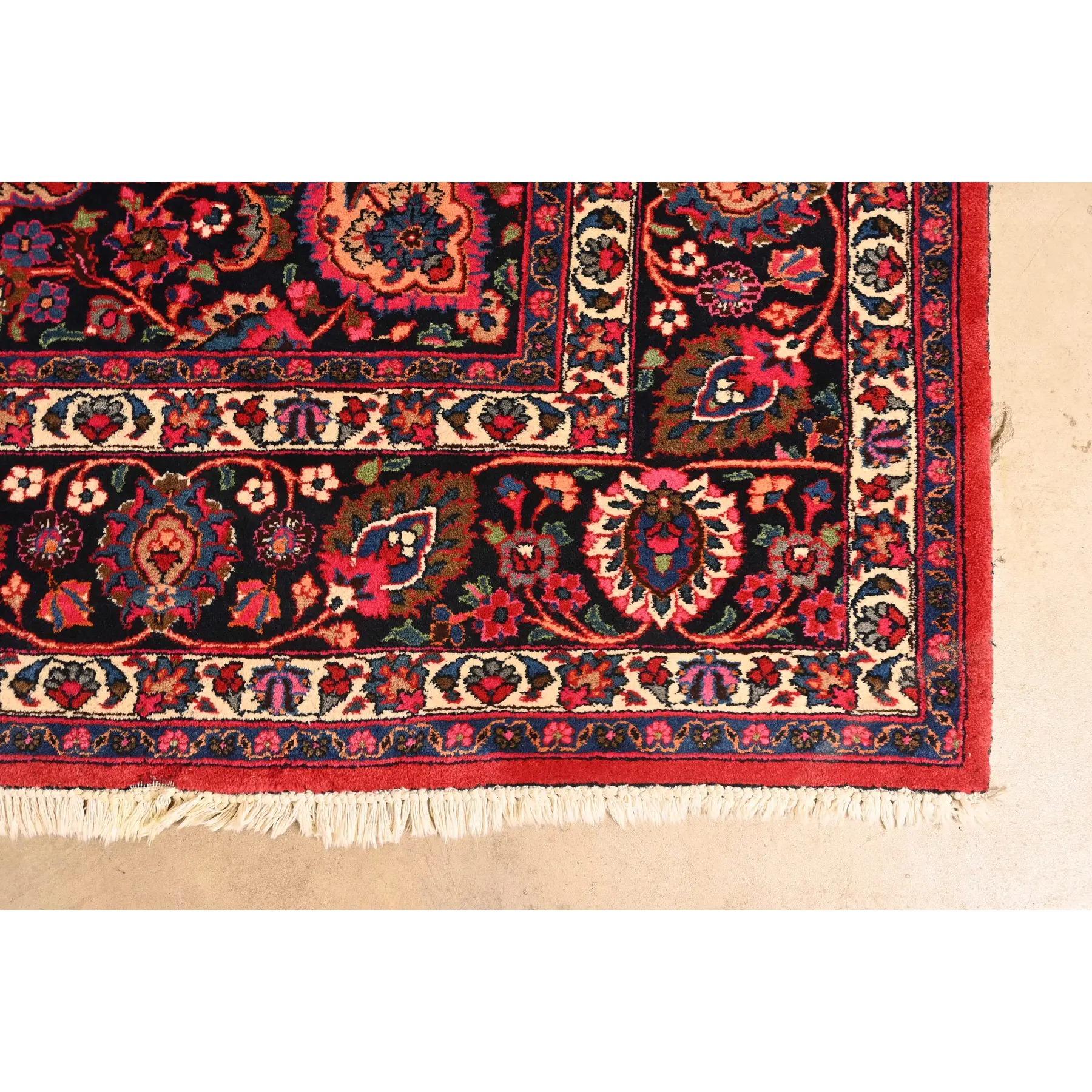 Tappeto vintage Tabriz persiano annodato a mano di grandi dimensioni per la stanza in vendita 1