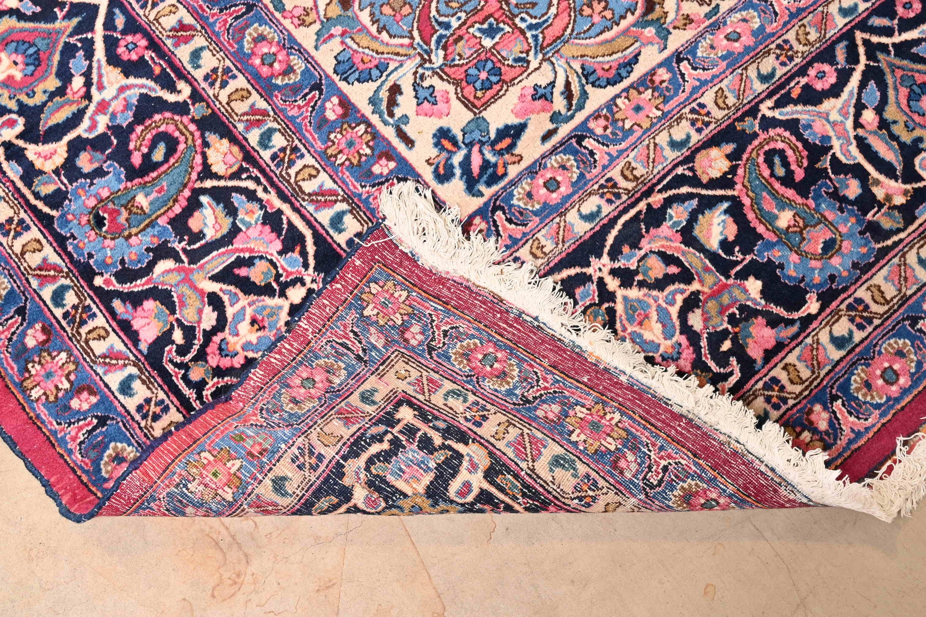 Vintage Hand-Knotted Persian Tabriz Large Room Size Rug For Sale 4