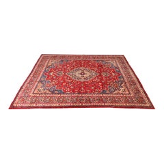Tappeto vintage Tabriz persiano annodato a mano di grandi dimensioni per la stanza