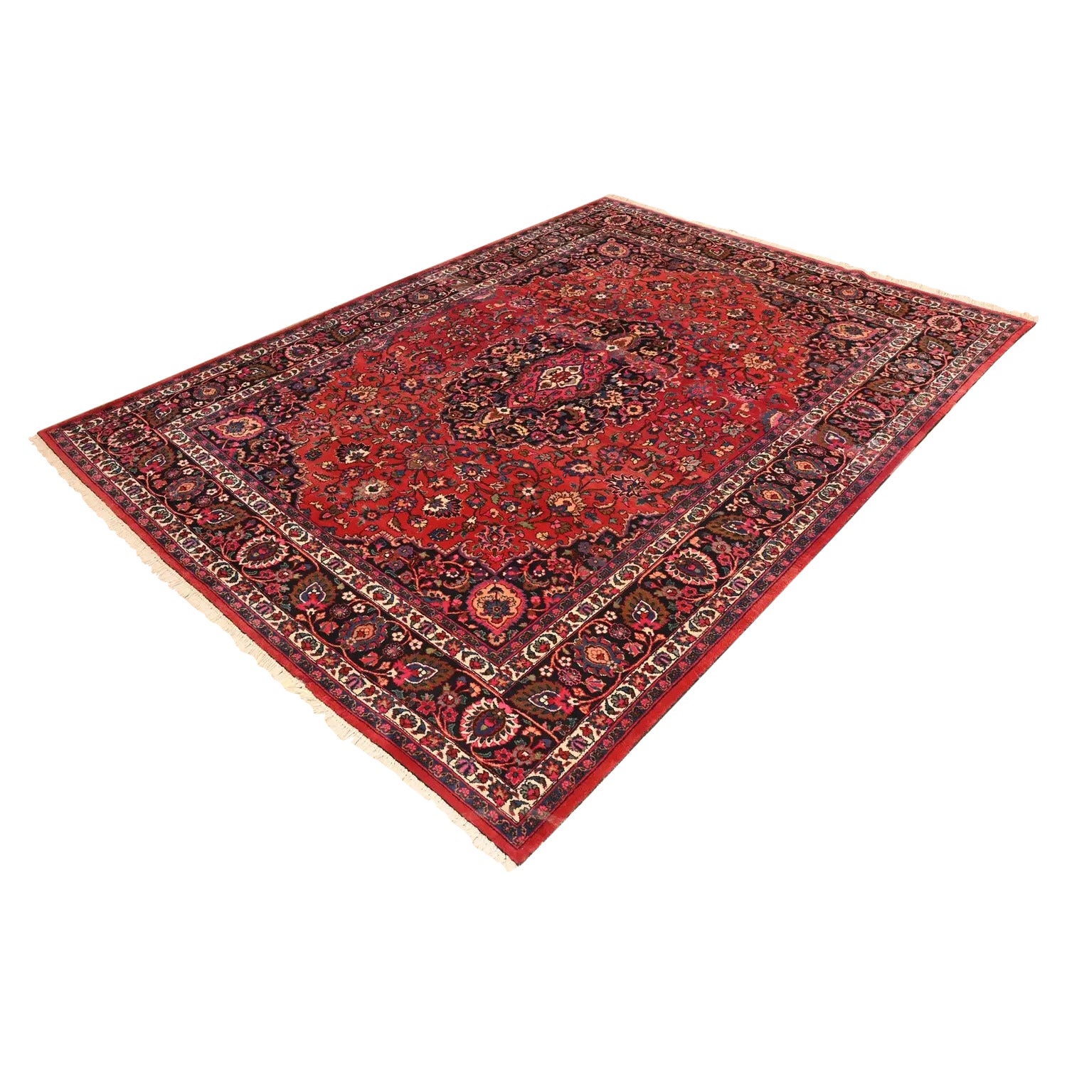 Tappeto vintage Tabriz persiano annodato a mano di grandi dimensioni per la stanza in vendita