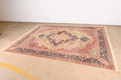 Vintage Hand-Knotted Persian Tabriz Room Size Wool Area Rug