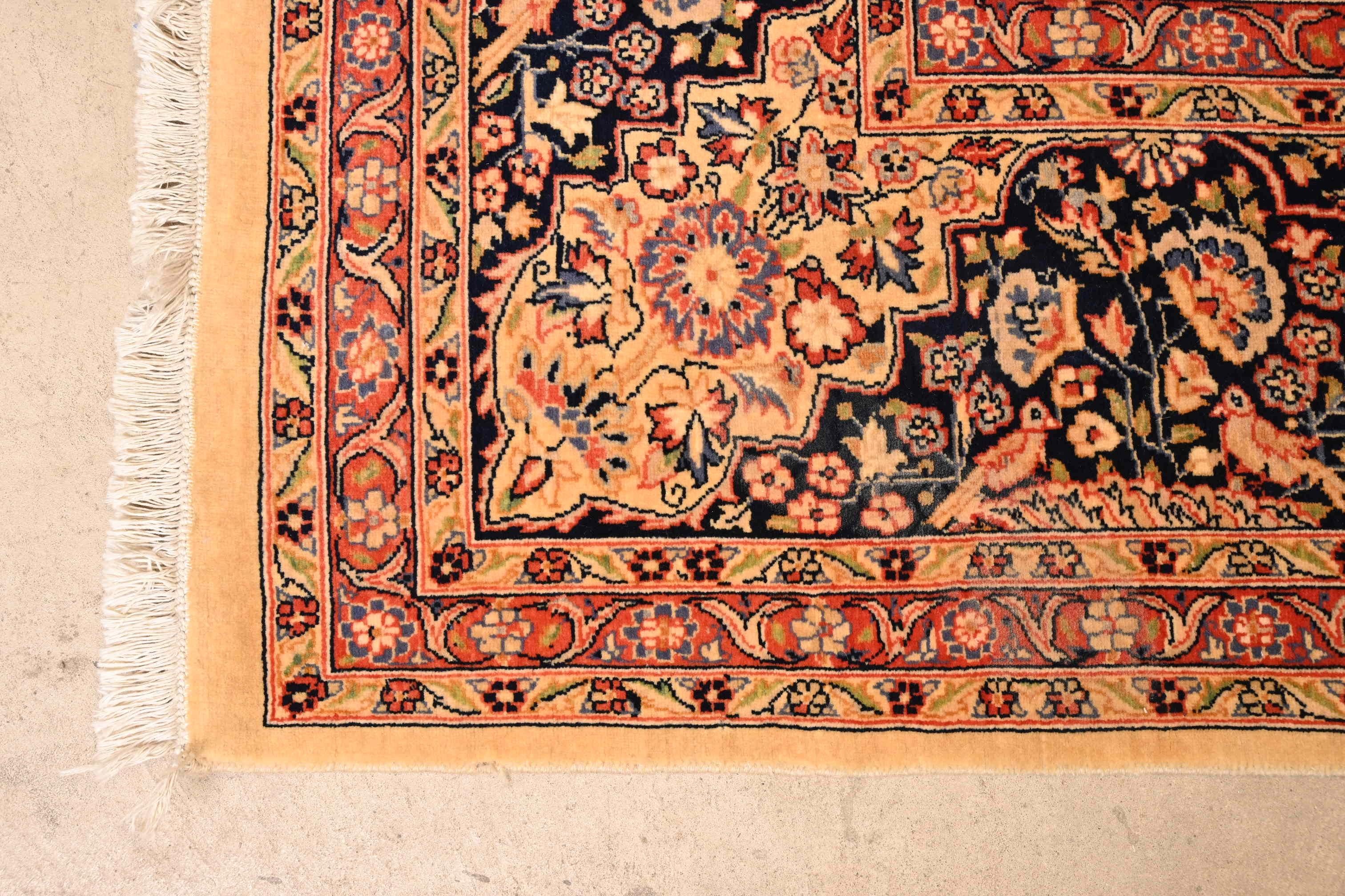 20th Century Vintage Hand-Knotted Persian Tabriz Room Size Wool Area Rug For Sale