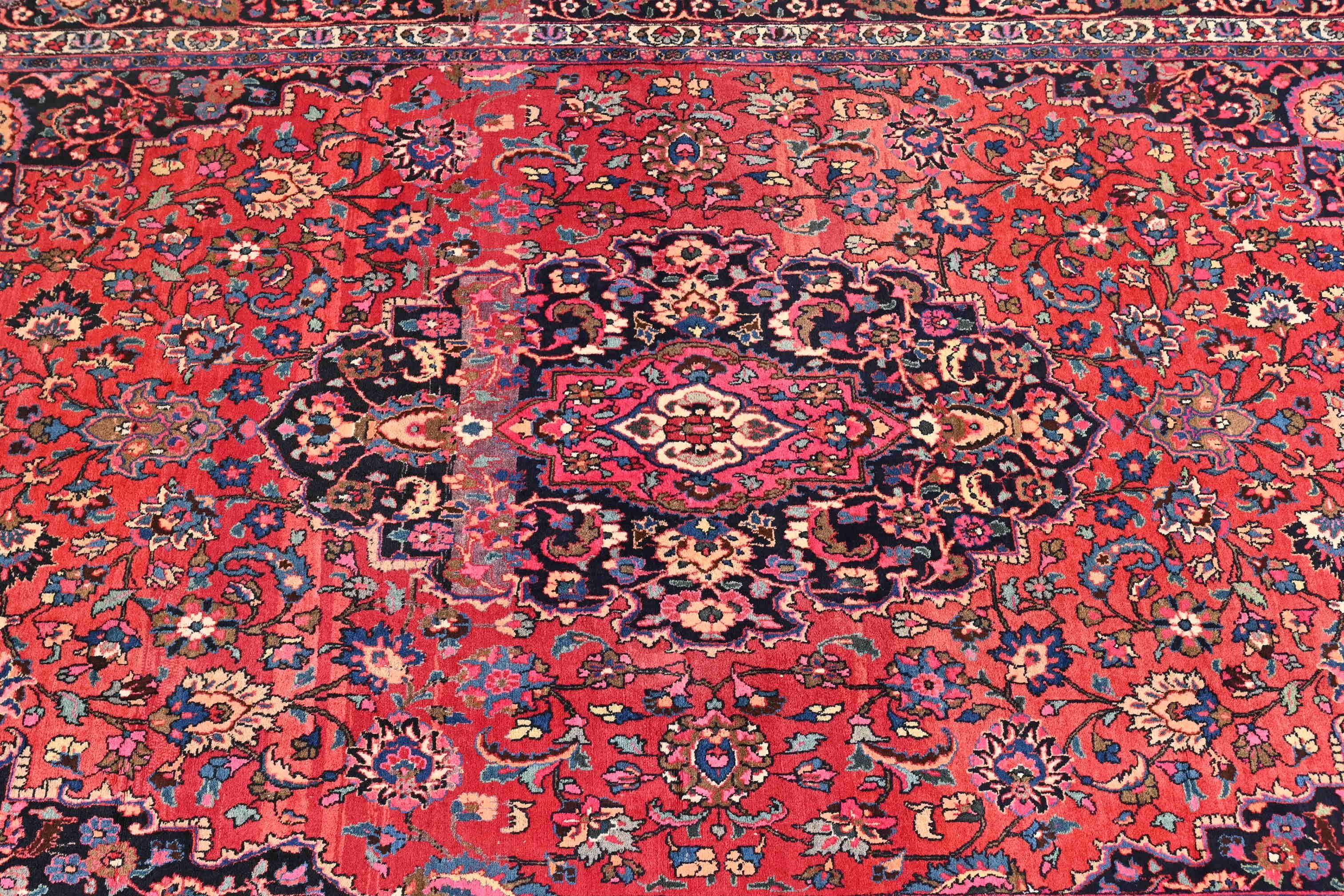 Vintage Hand Knotted Persian Tabriz Room Size Wool Rug For Sale 2