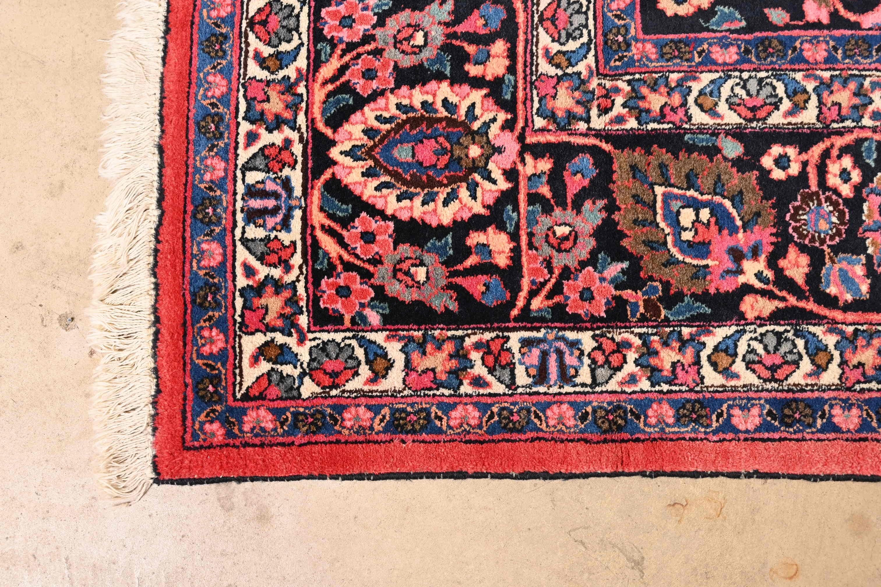 Vintage Hand Knotted Persian Tabriz Room Size Wool Rug For Sale 4