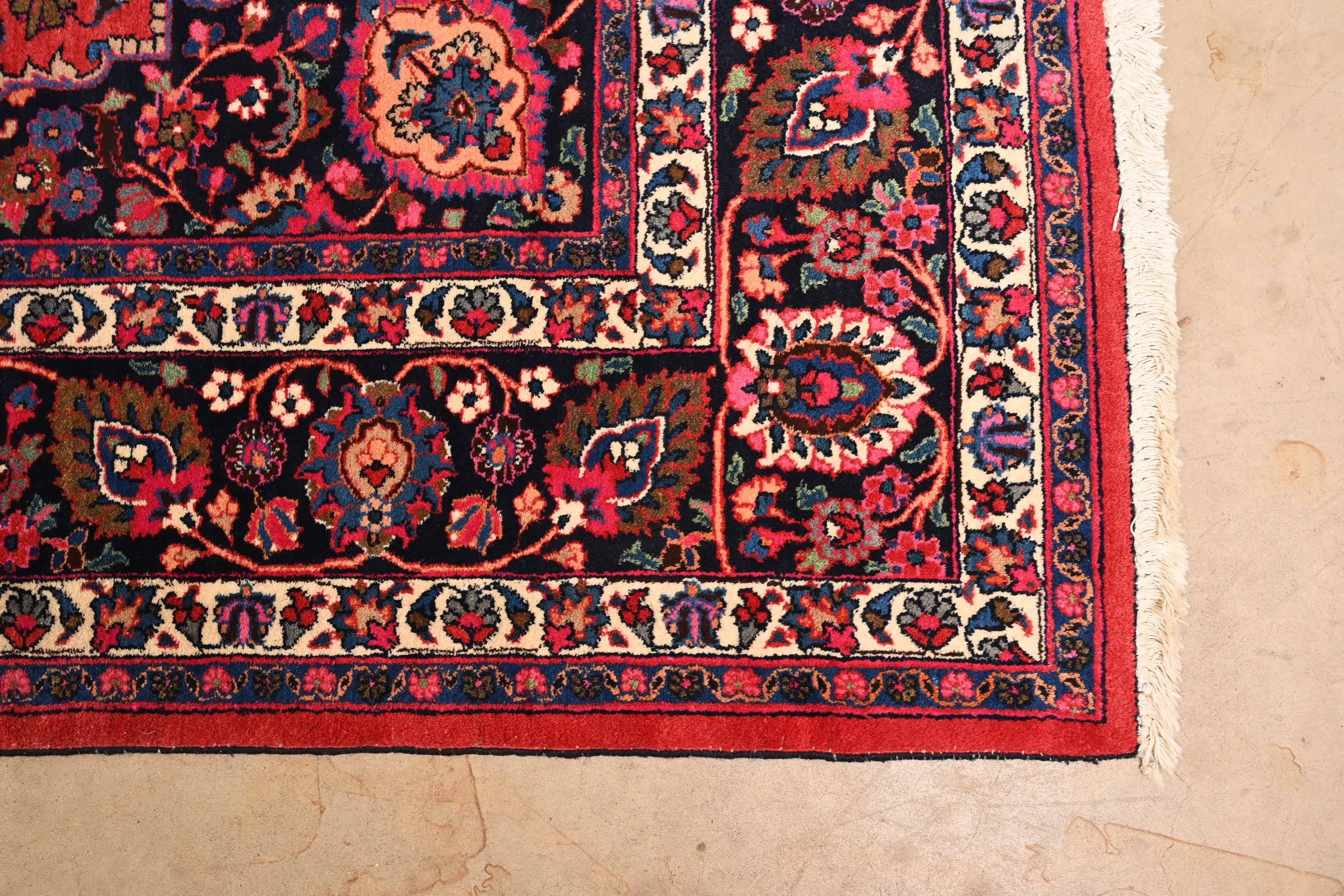 Vintage Hand Knotted Persian Tabriz Room Size Wool Rug For Sale 5