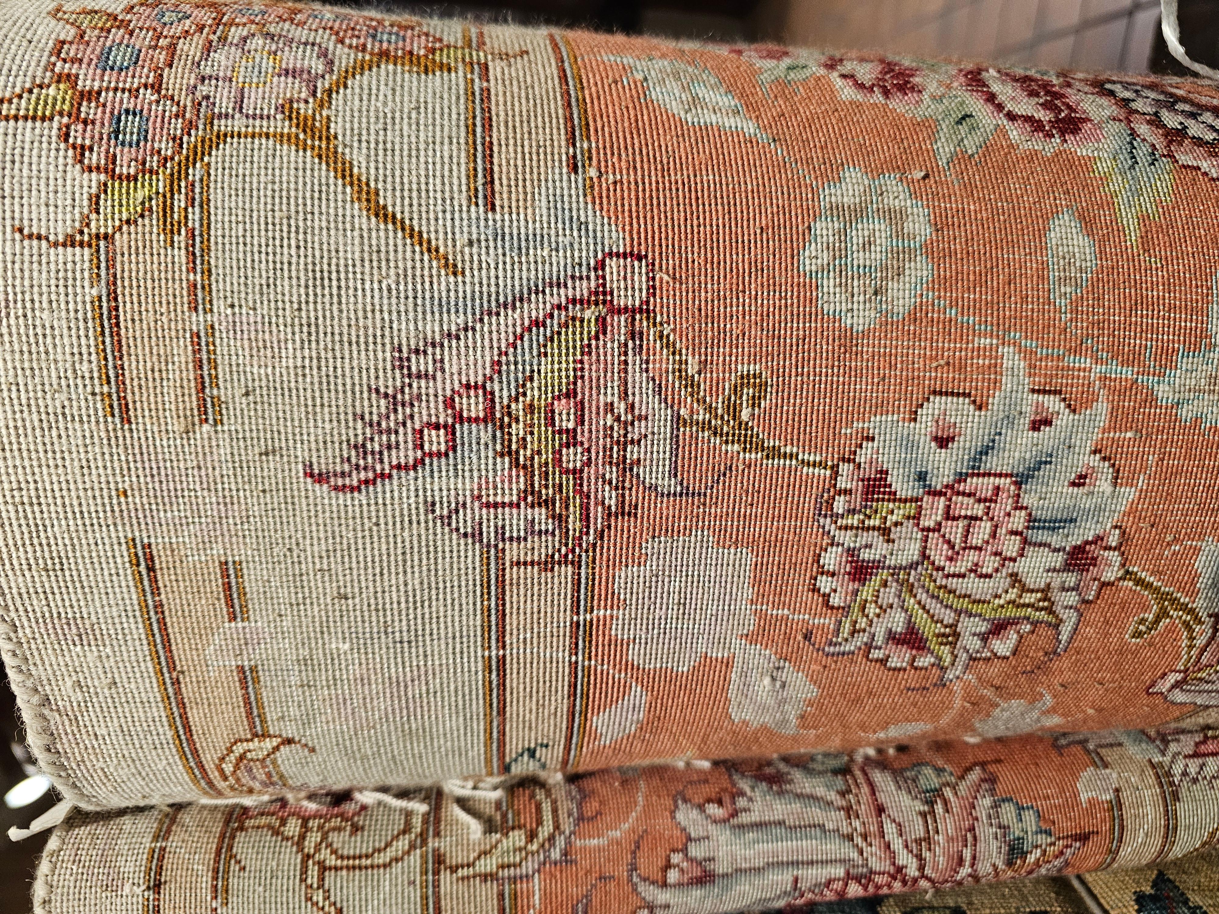 Handgeknüpfter persischer Täbris-Teppich in Zimmergröße in Blumenmuster, Vintage im Angebot 6