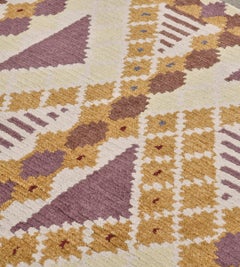 Handgeknüpfter, verspielter Vintage-Teppich aus Wolle im Deko-Stil
