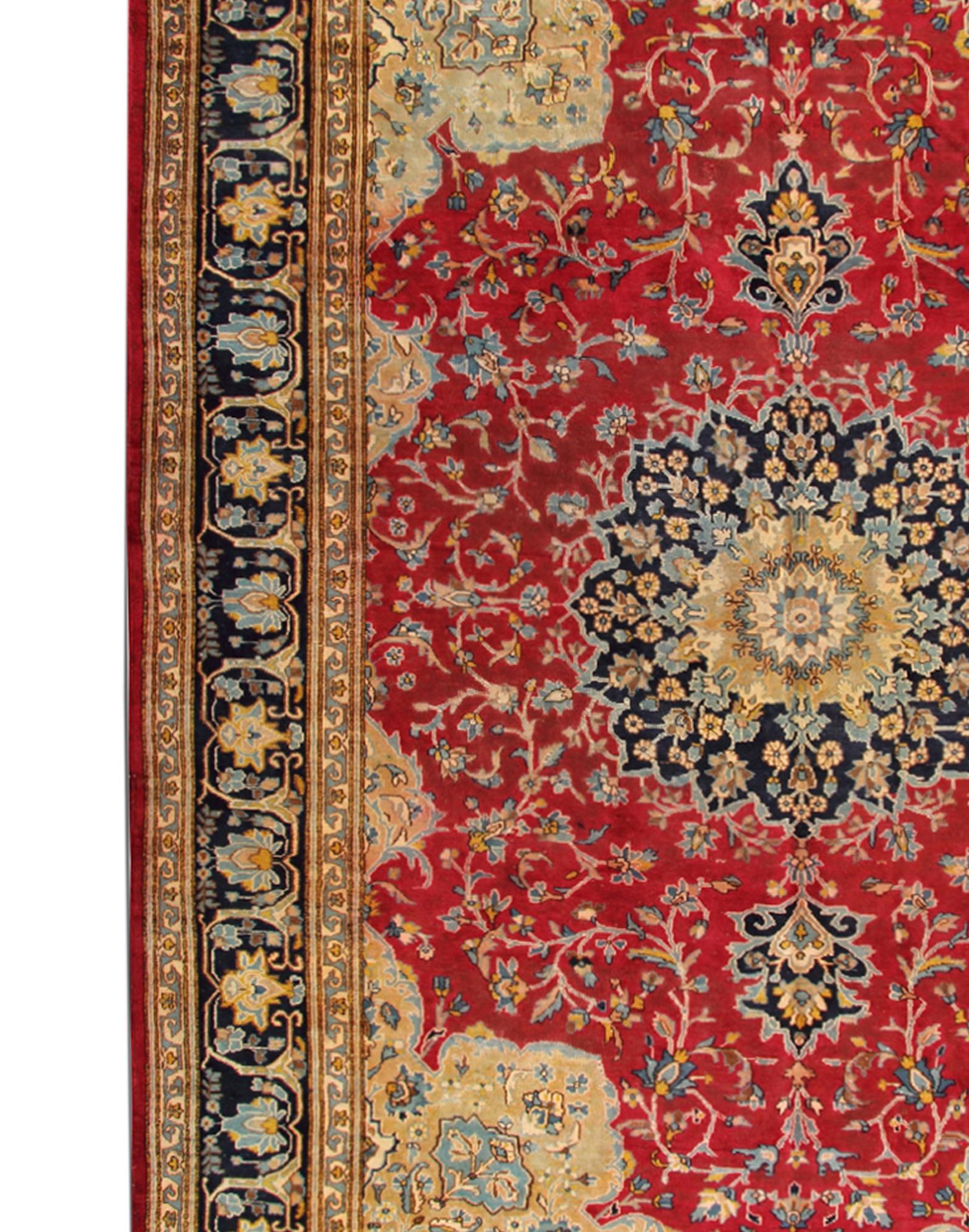 Vintage Carpet Red Wool Area Rug Hand-knotted Medallion Oriental Rug- 212x335cm  1