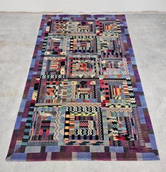 Tappeto vintage annodato a mano, modello "Orion" disegnato da Ottavio Missoni per Missoni