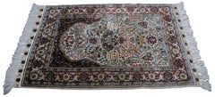 Vintage Hand Knotted Silk Tree of Life Prayer Mat Area Rug Carpet 2x3 24" x 36"