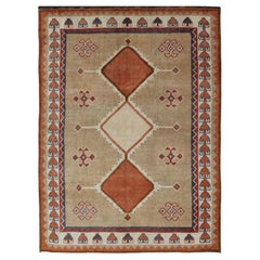 Handgeknüpfter Tulu-Gabbeh-Teppich mit Stammesmuster und Medaillons, Vintage