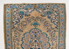 5.7x8 Ft Vintage Hand-Knotted Turkish High  Low Pile Rug with Medallion Design