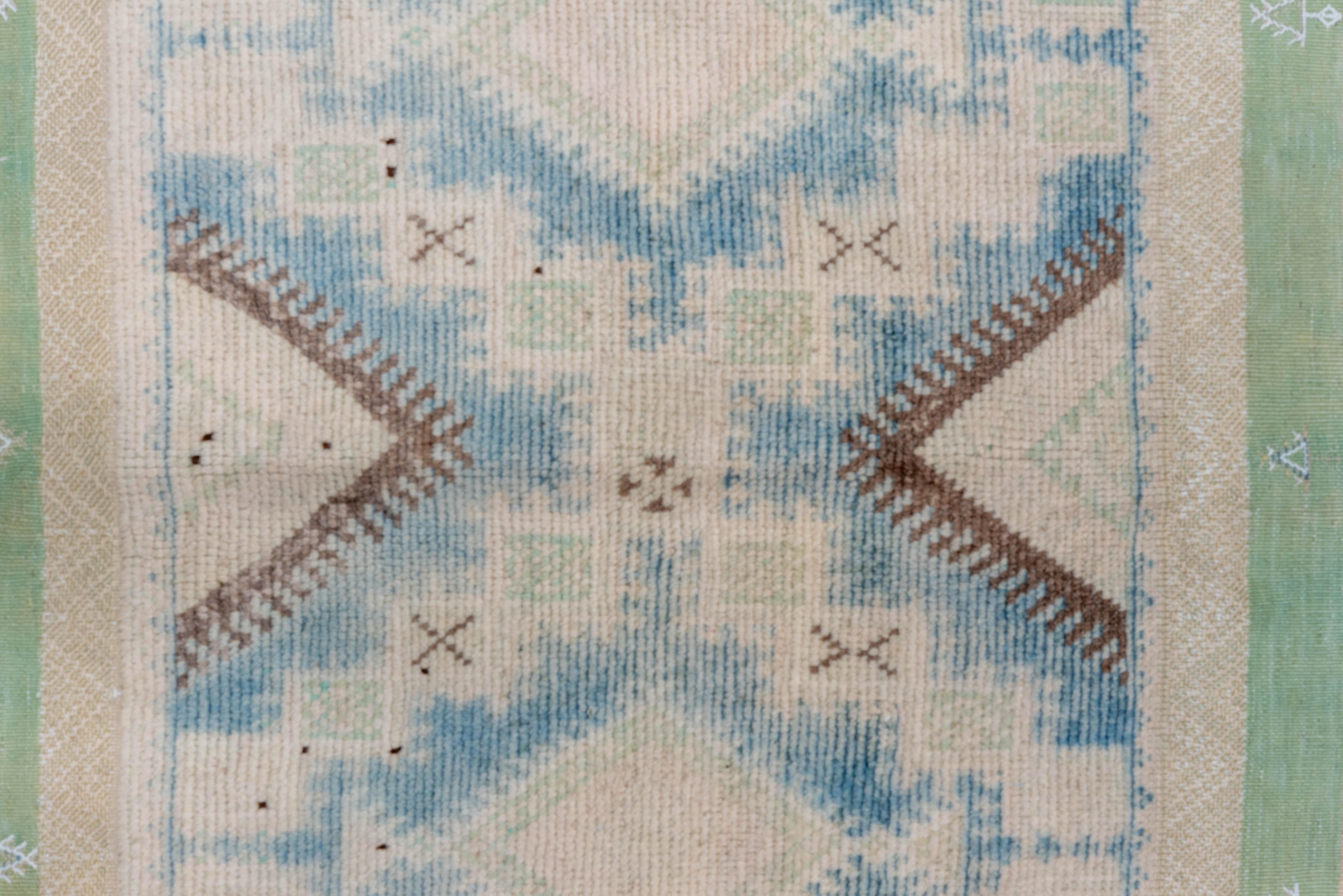 Vintage Handgeknüpfter Türkischer Kelim Pastell Geometrisches Muster im Angebot 1