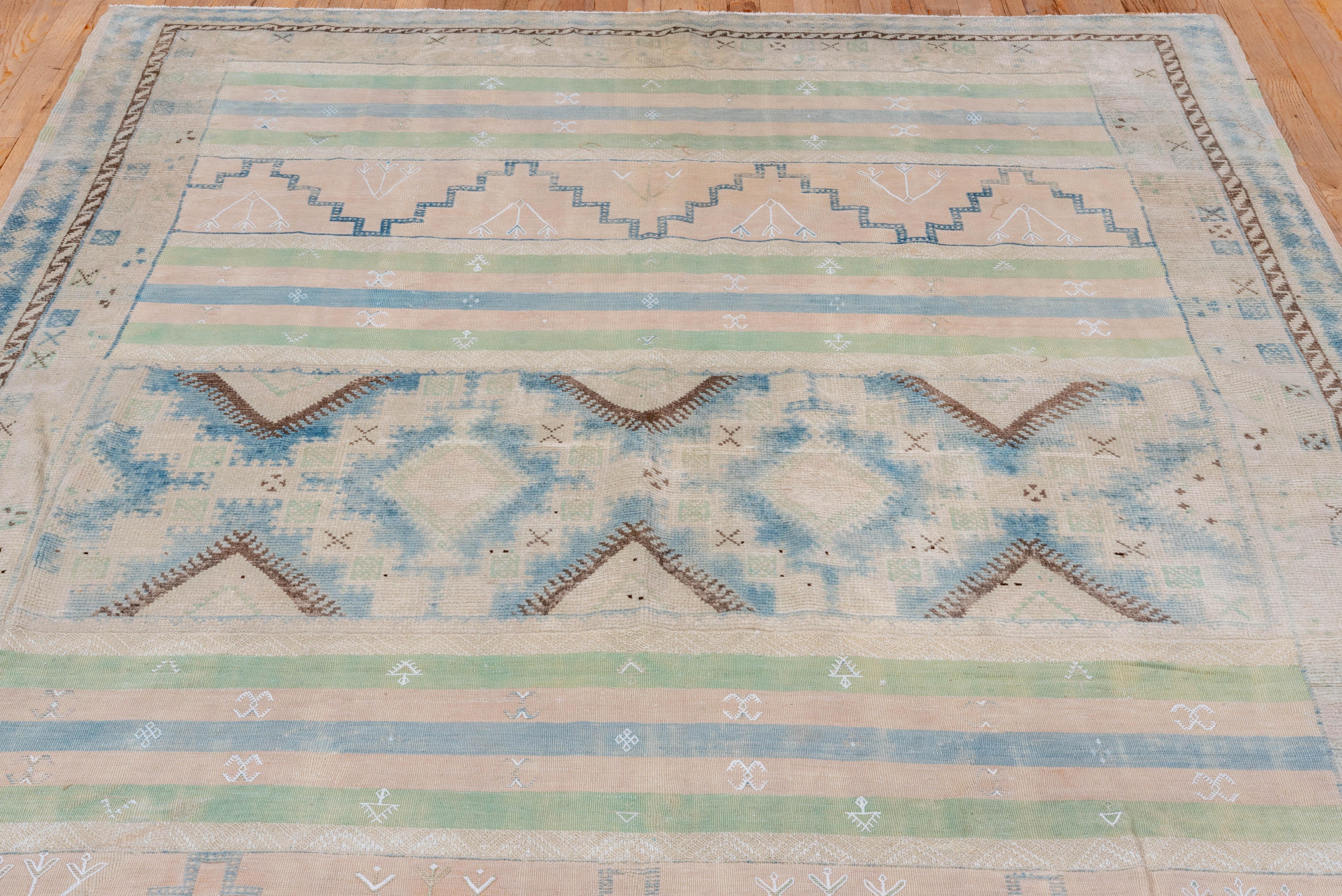 Vintage Handgeknüpfter Türkischer Kelim Pastell Geometrisches Muster im Angebot 2
