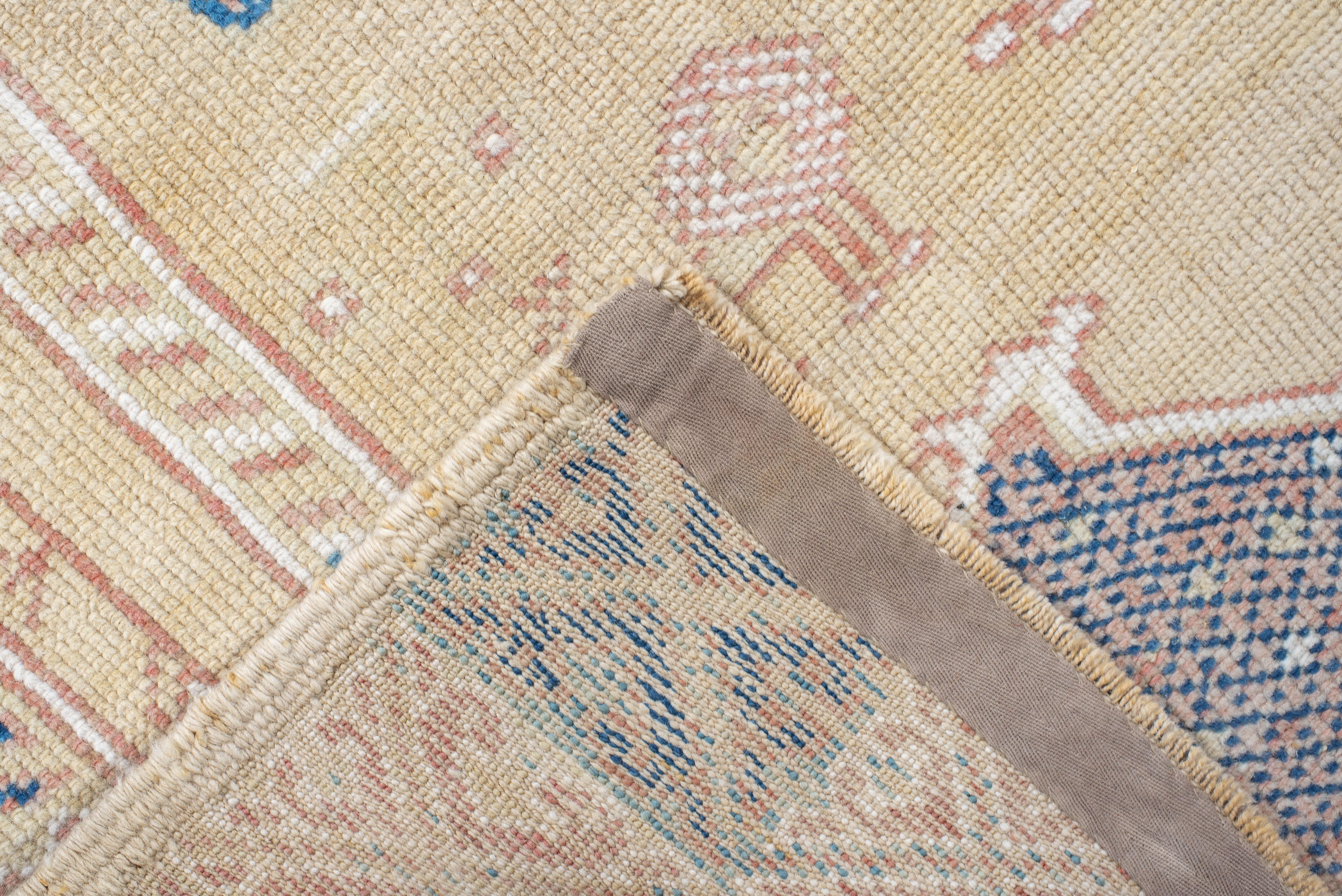 20th Century Vintage Hand-Knotted Turkish Rug Animal and Cross Motifs For Sale