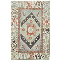 Room Size Vintage Hand-Knotted Wool Turkish Rug