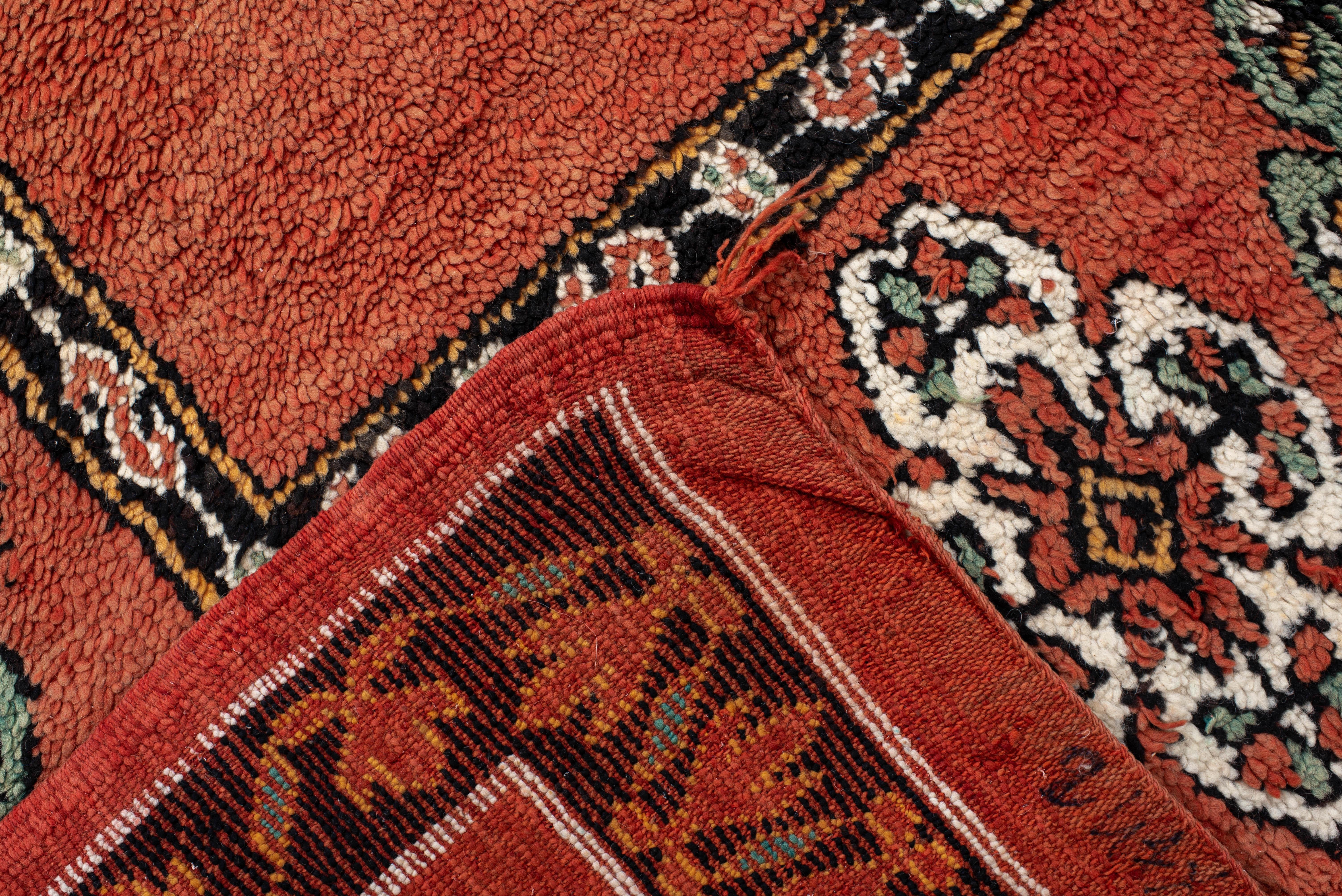 20th Century Vintage Hand-Knotted Turkish Rug Twin Medallion Panel Design For Sale