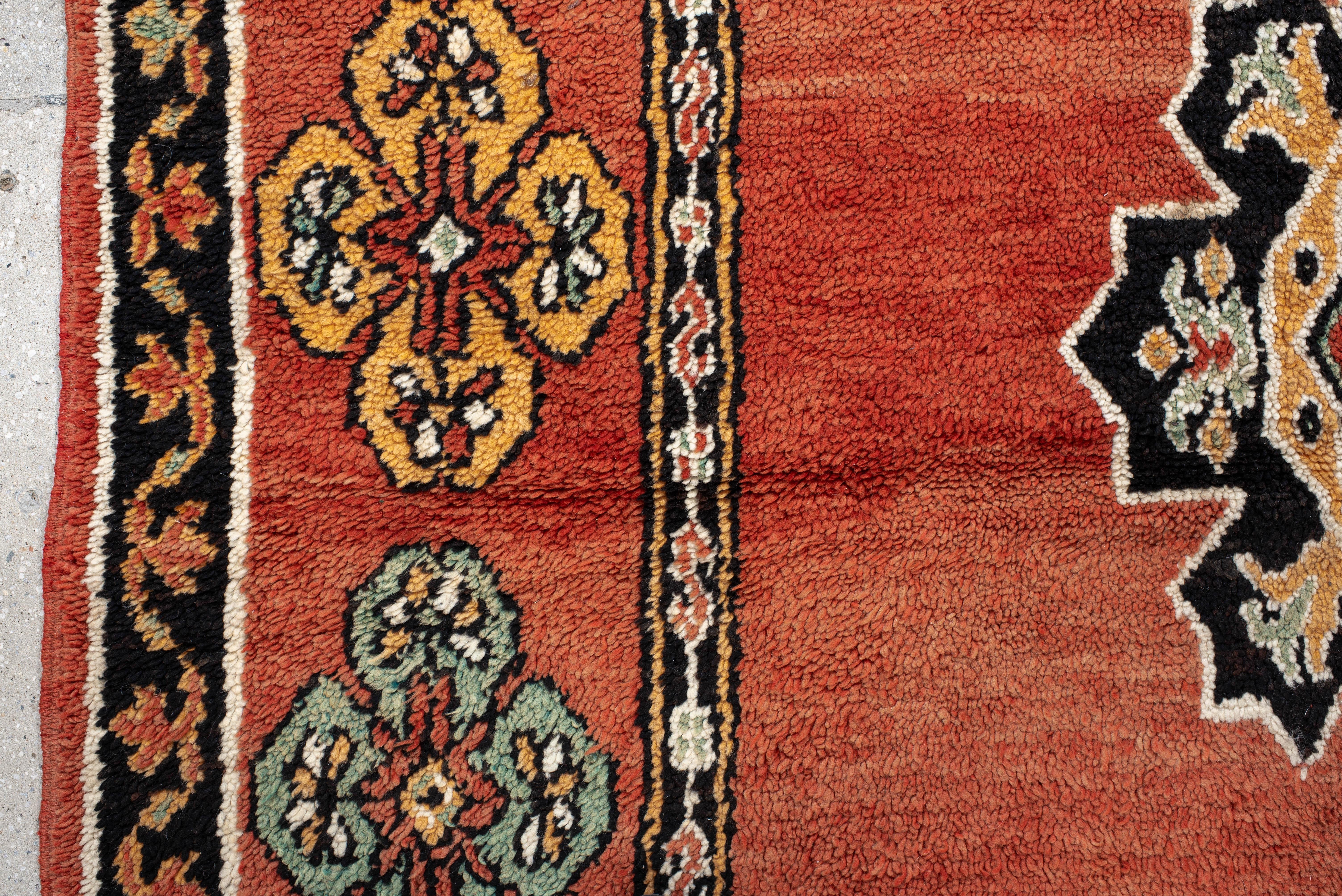 Wool Vintage Hand-Knotted Turkish Rug Twin Medallion Panel Design For Sale