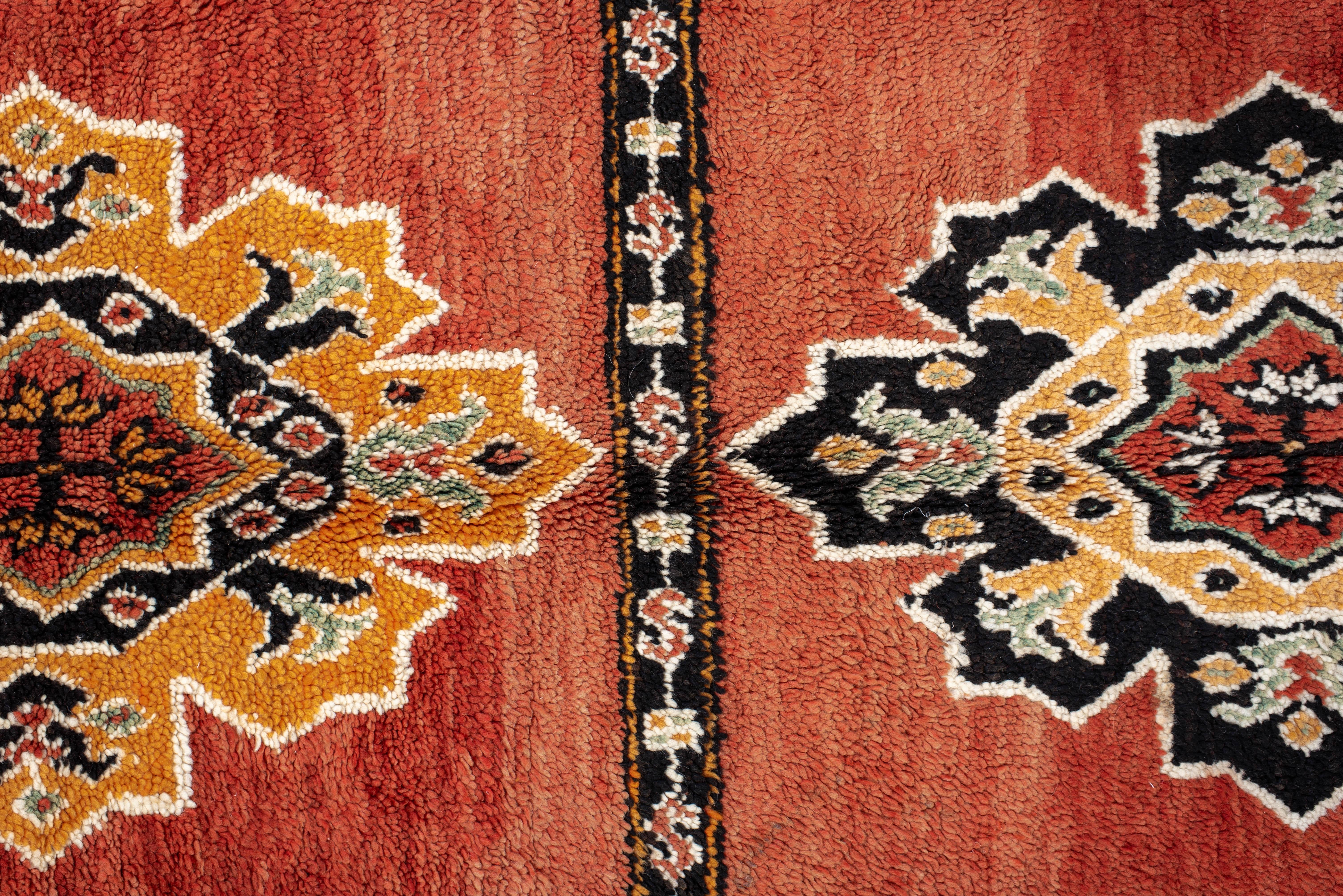 Vintage Hand-Knotted Turkish Rug Twin Medallion Panel Design For Sale 1