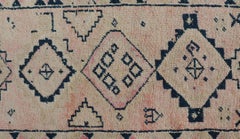Vintage Hand Knotted Turkish Runner with Tribal Design in Muted Tones