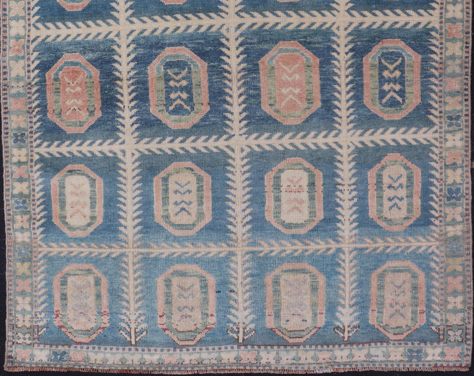 Tapis turc Tulu vintage noué à la main en laine avec motif de médaillon sur toute sa surface Bon état - En vente à Atlanta, GA