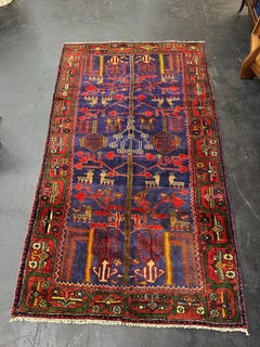 Vintage Hand Knotted Turkish Wool Accent Rug