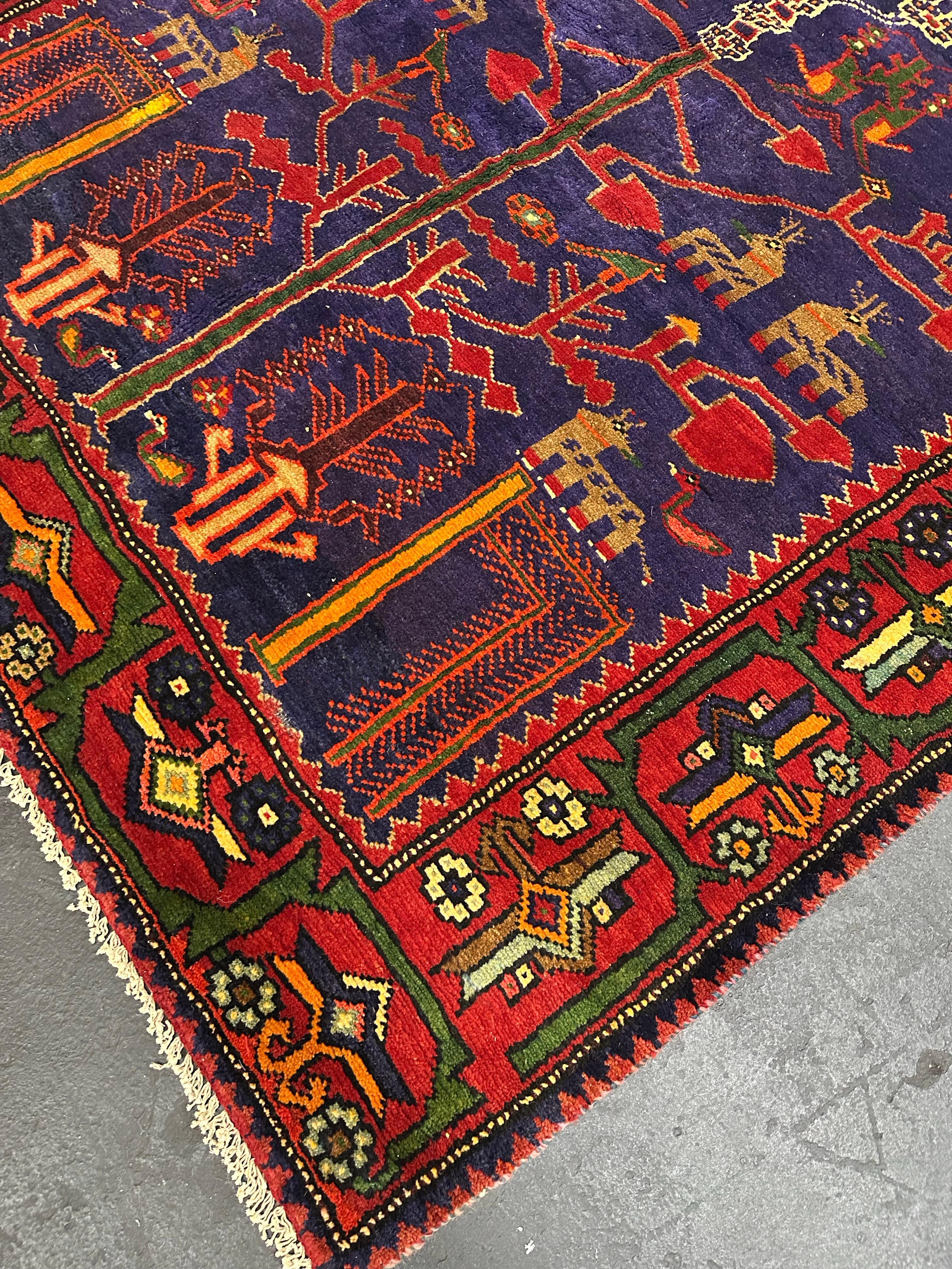 Handgeknüpfter türkischer Vintage-Teppich aus Wolle mit Akzent (Stammeskunst) im Angebot
