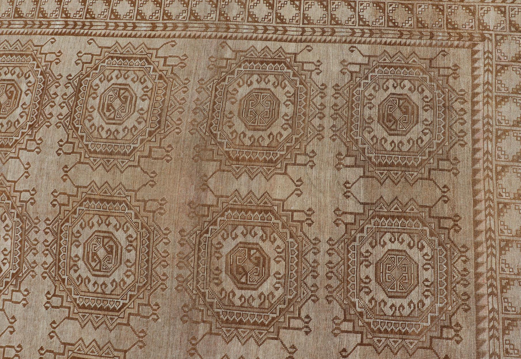 Handgeknüpfter türkischer Teppich mit wiederkehrendem, subgeometrischem achteckigem Design, Vintage im Angebot 3