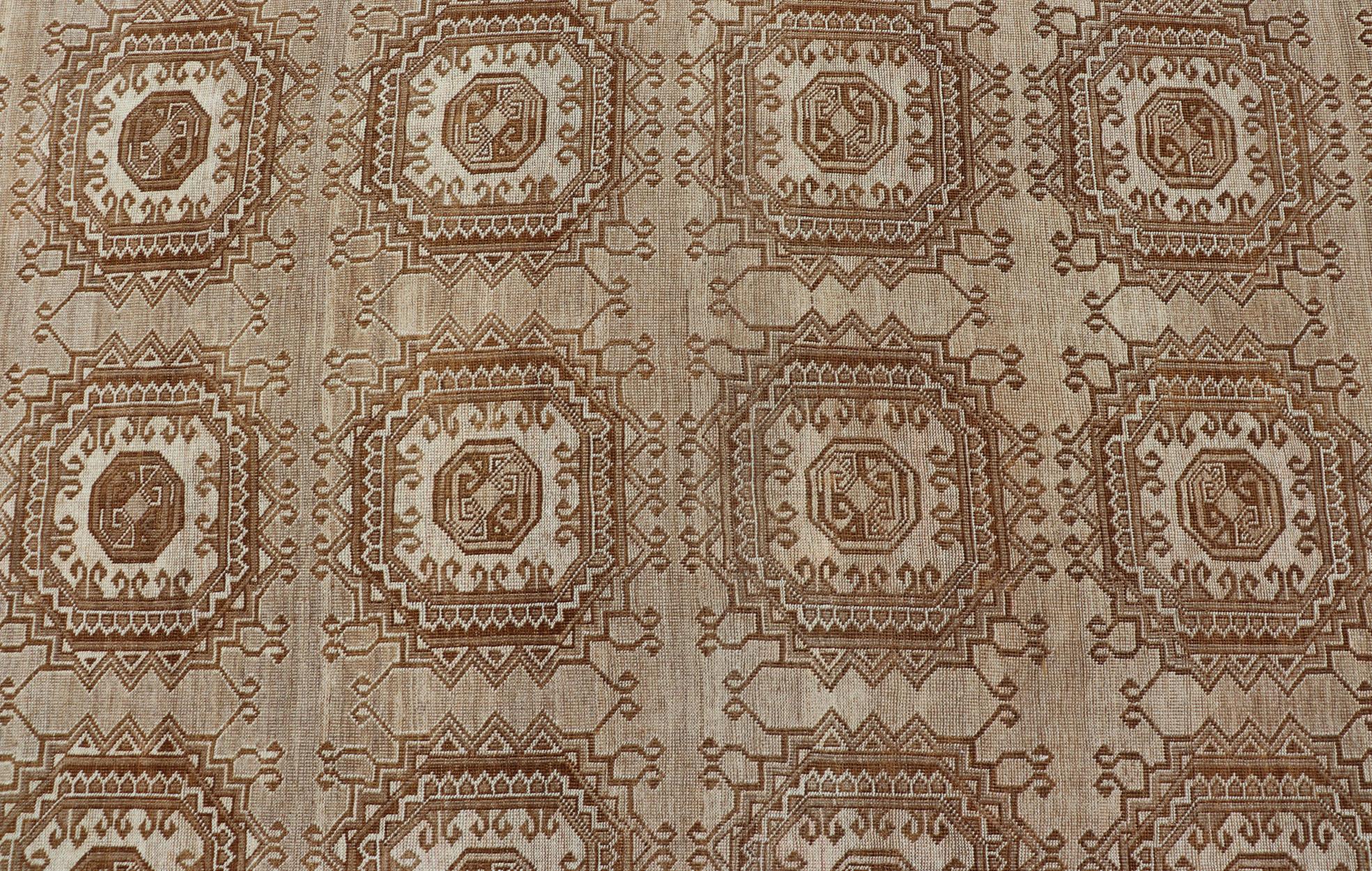 Handgeknüpfter türkischer Teppich mit wiederkehrendem, subgeometrischem achteckigem Design, Vintage im Angebot 4