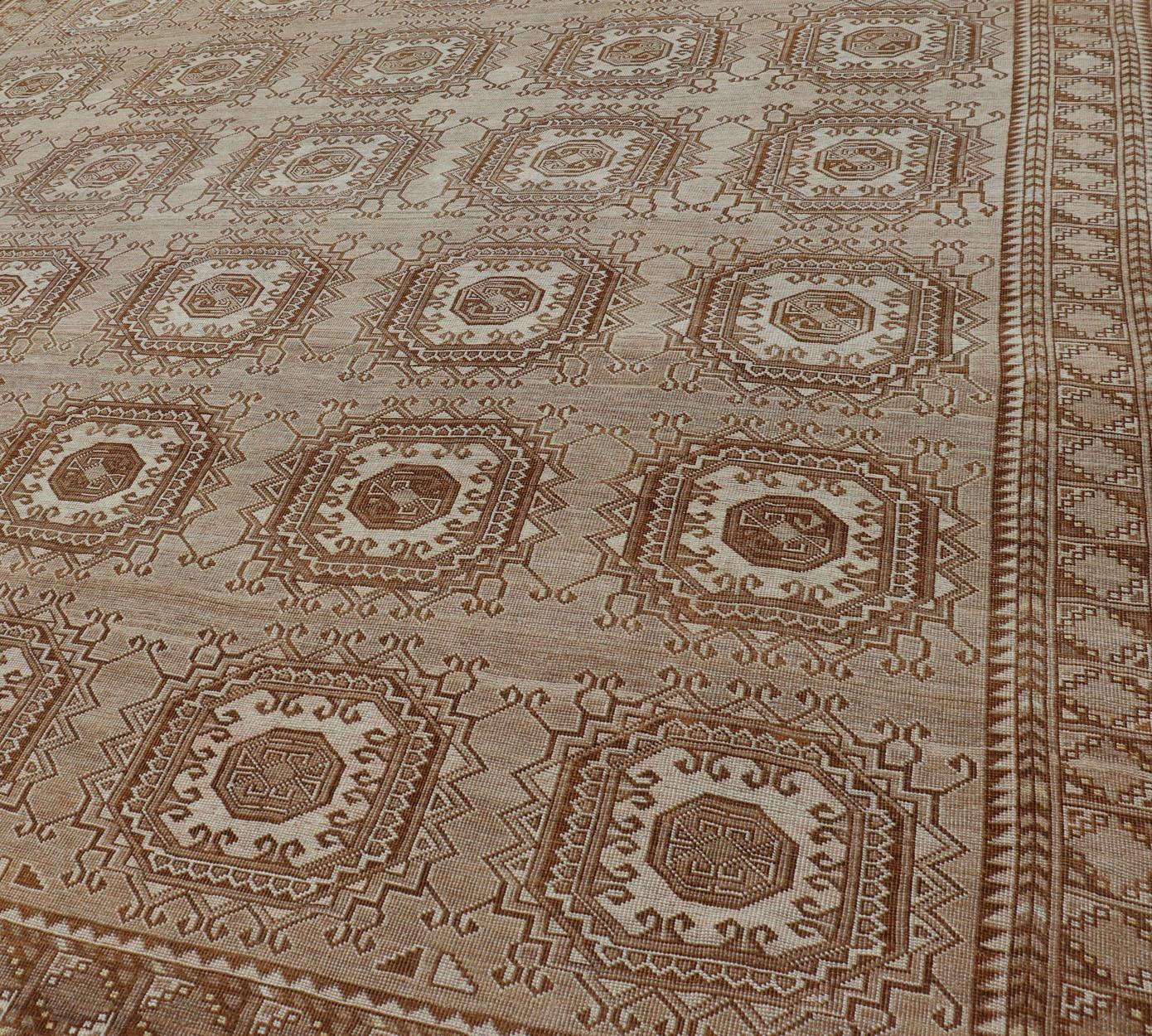 Handgeknüpfter türkischer Teppich mit wiederkehrendem, subgeometrischem achteckigem Design, Vintage im Angebot 5