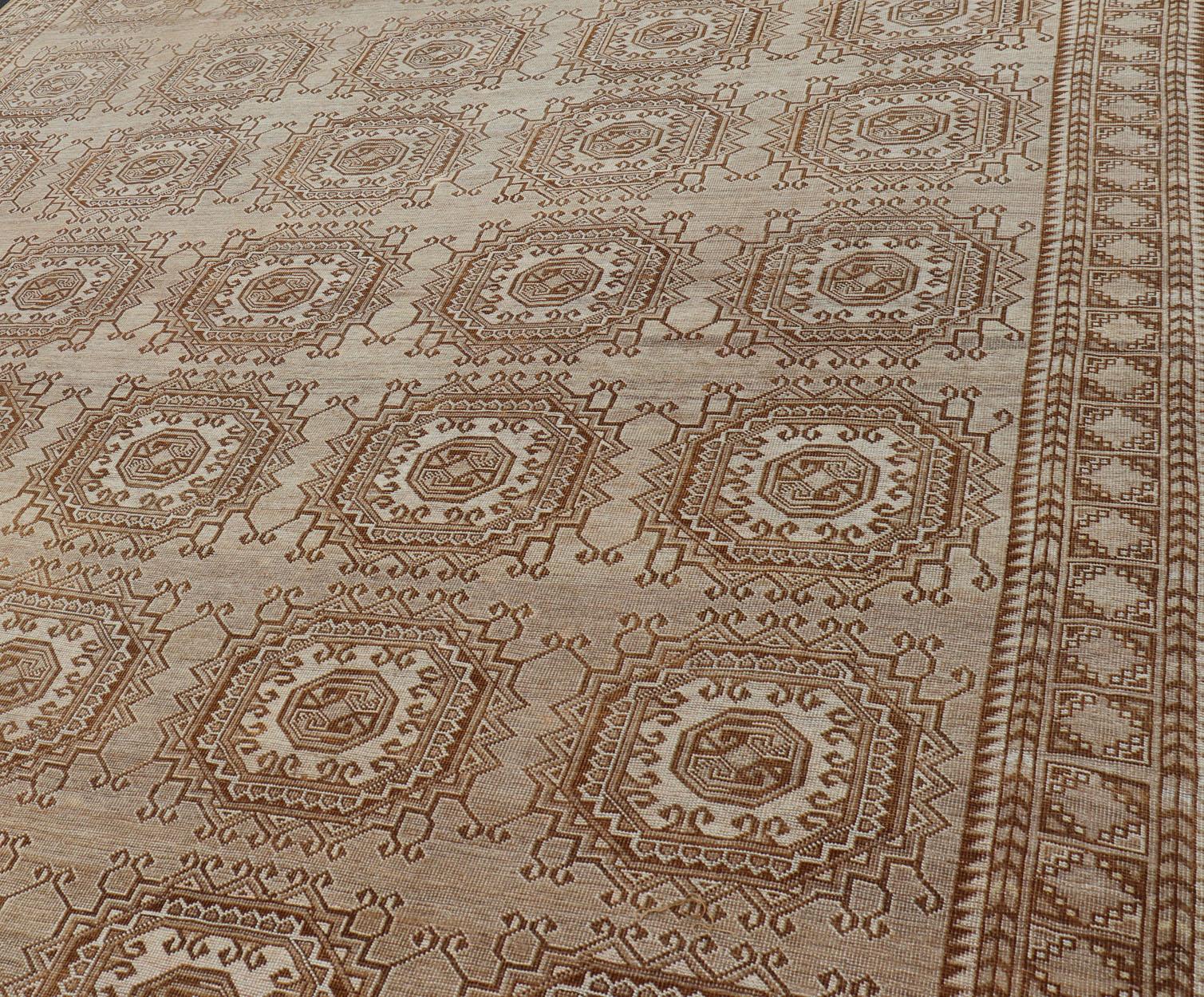 Handgeknüpfter türkischer Teppich mit wiederkehrendem, subgeometrischem achteckigem Design, Vintage im Angebot 6