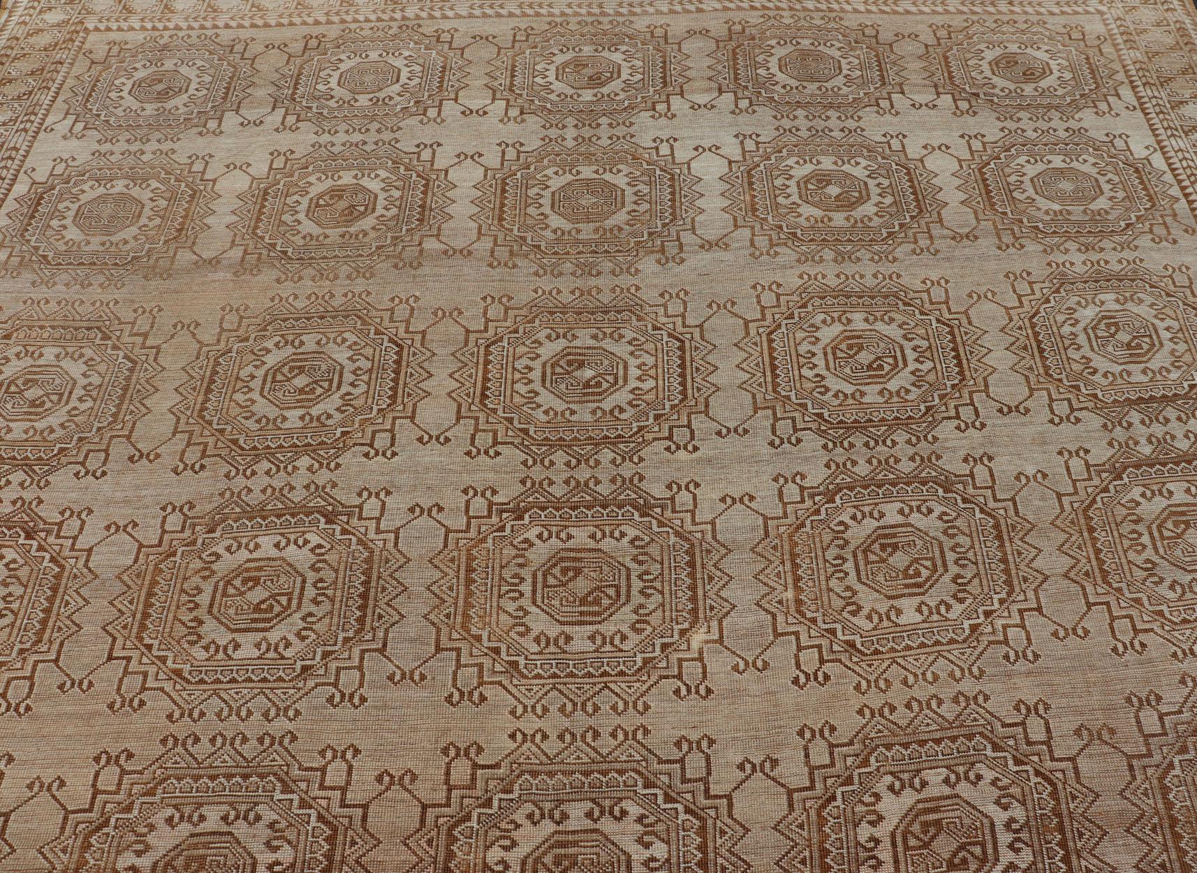 Handgeknüpfter türkischer Teppich mit wiederkehrendem, subgeometrischem achteckigem Design, Vintage im Angebot 7