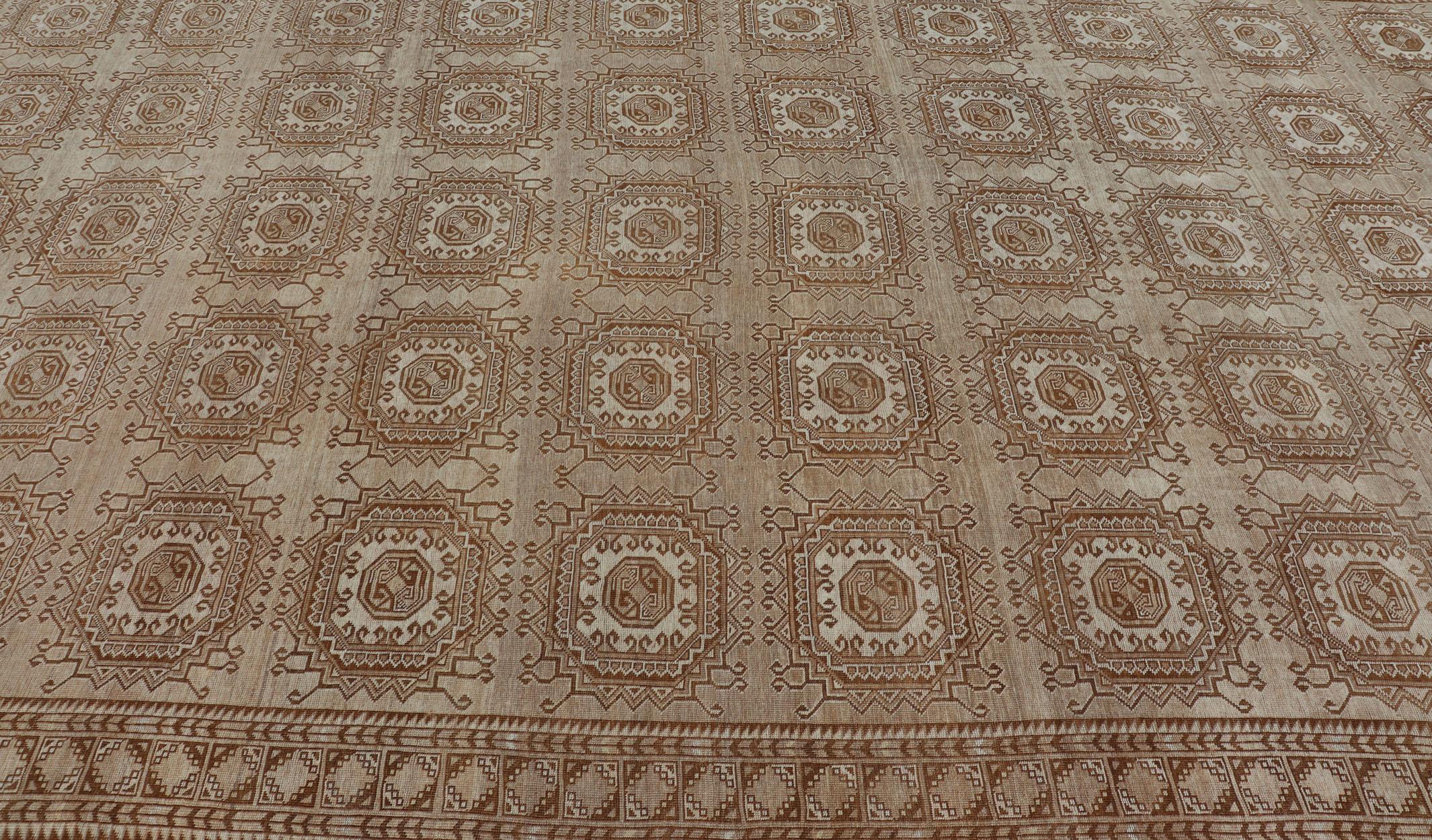 Handgeknüpfter türkischer Teppich mit wiederkehrendem, subgeometrischem achteckigem Design, Vintage im Angebot 10