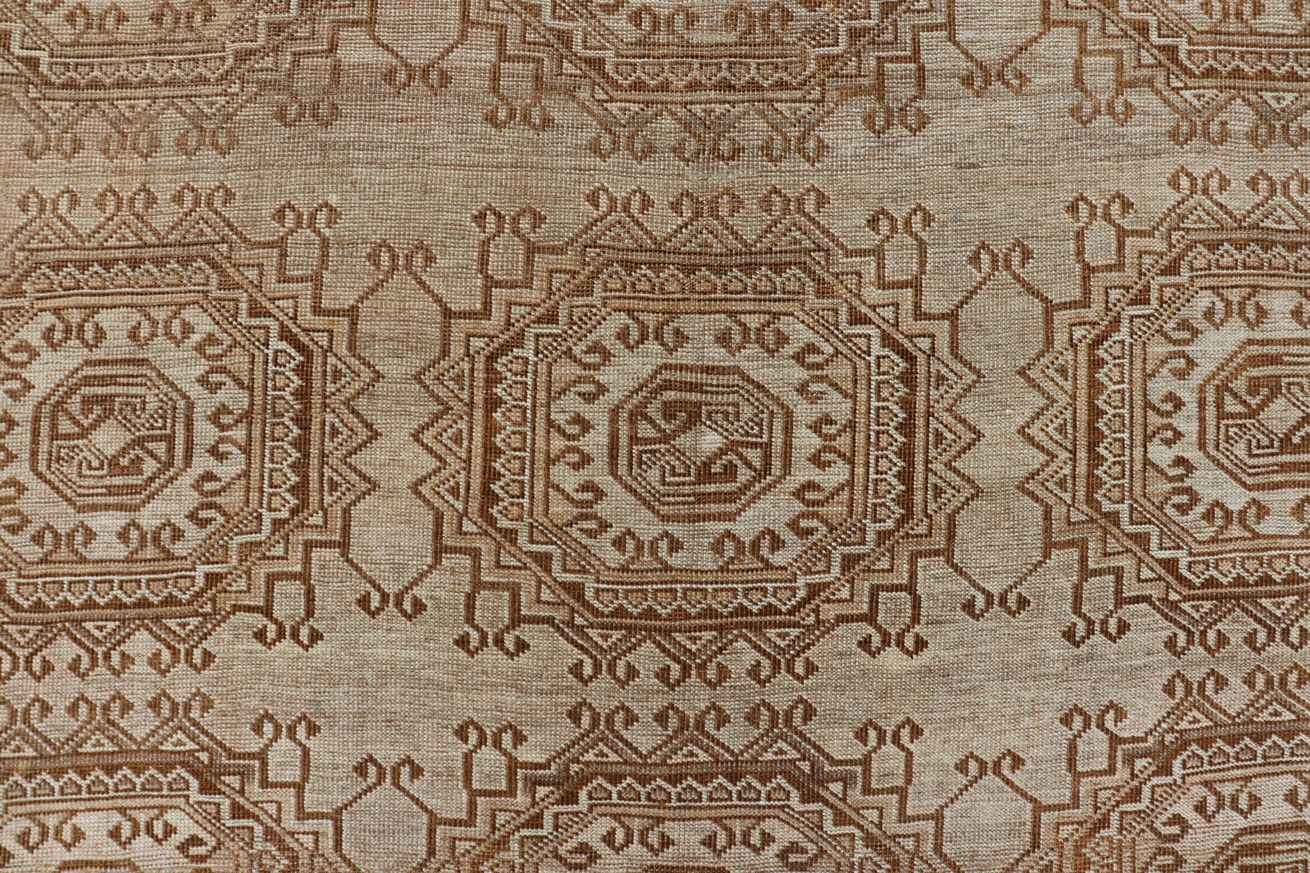 Handgeknüpfter türkischer Teppich mit wiederkehrendem, subgeometrischem achteckigem Design, Vintage im Angebot 11