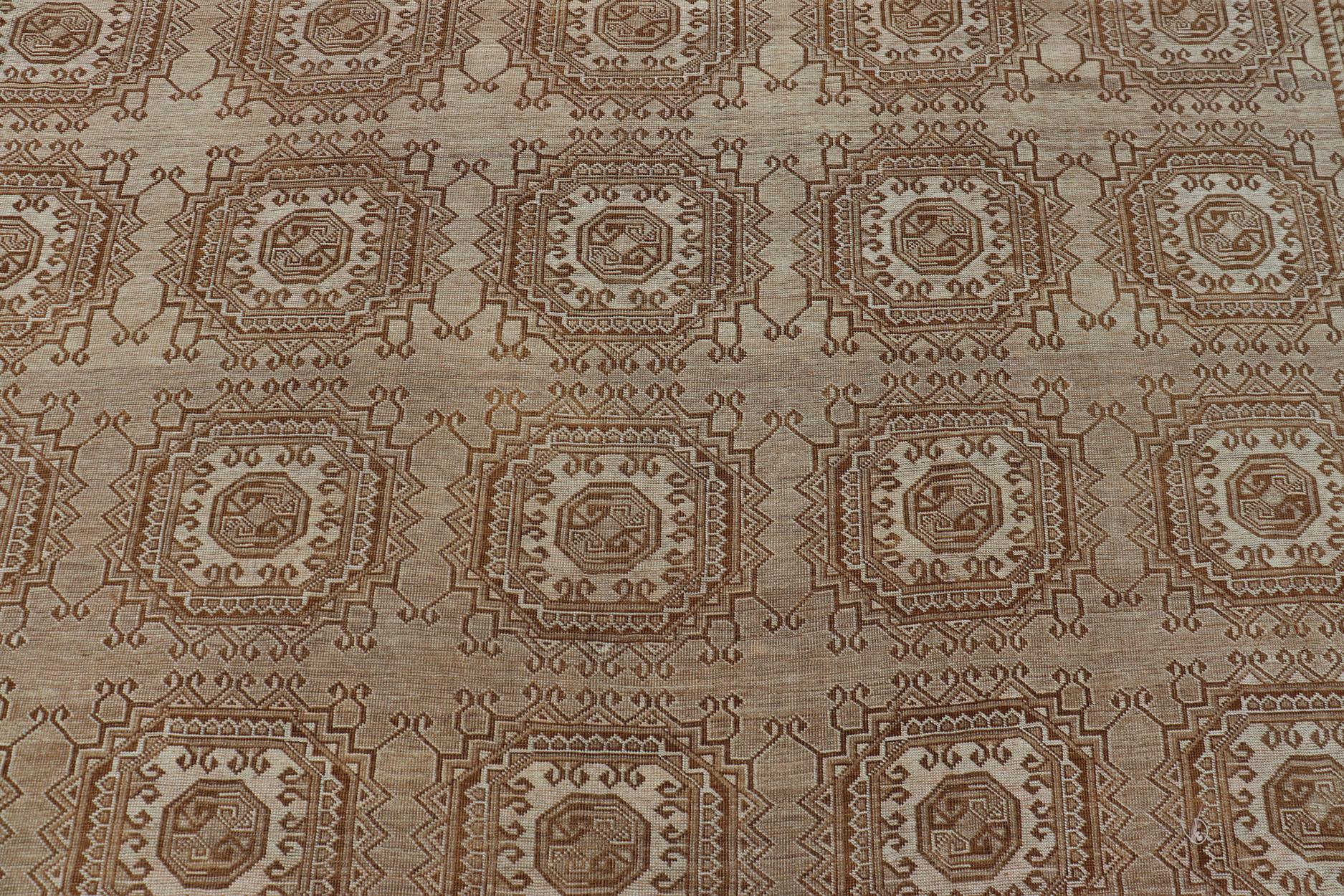 Handgeknüpfter türkischer Teppich mit wiederkehrendem, subgeometrischem achteckigem Design, Vintage im Angebot 1