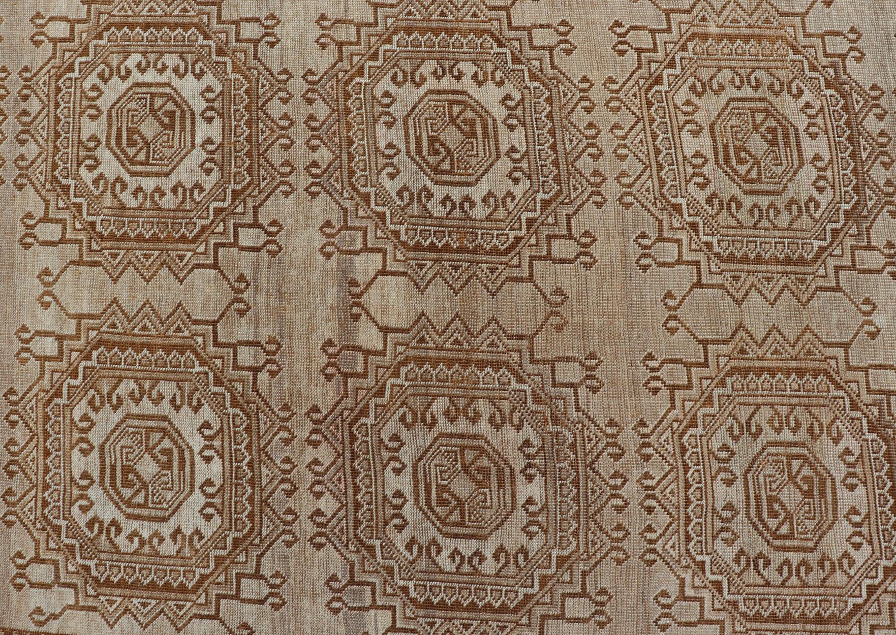 Handgeknüpfter türkischer Teppich mit wiederkehrendem, subgeometrischem achteckigem Design, Vintage im Angebot 2