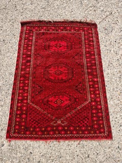 Vintage hand-knotted Turkmen Ersari rug, Afghanistan 1950s