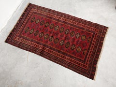 Vintage hand-knotted Turkmen Tekke Rug, Afghanistan 1950s