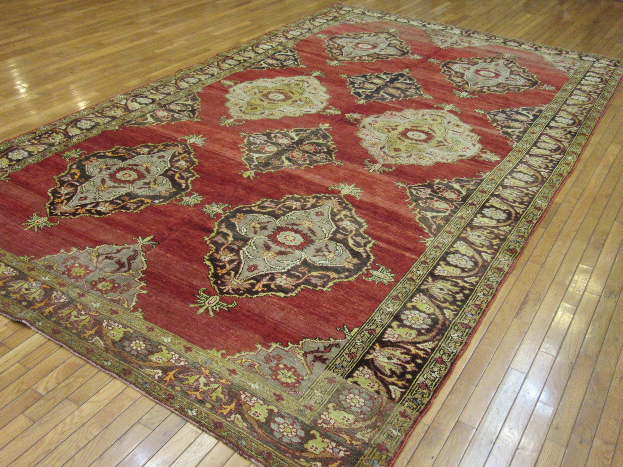 20th Century Vintage Hand Knotted Wool Turkish Rug For Sale